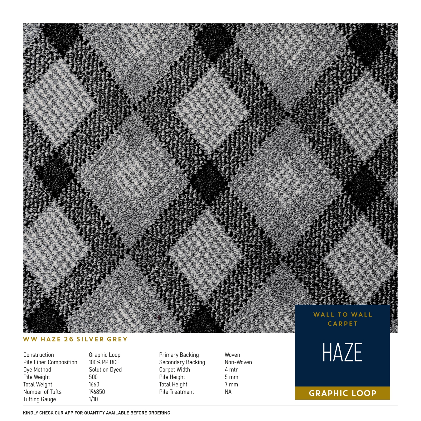 WW Haze 26 Silver Grey Carpet Tile – Stylish & Durable