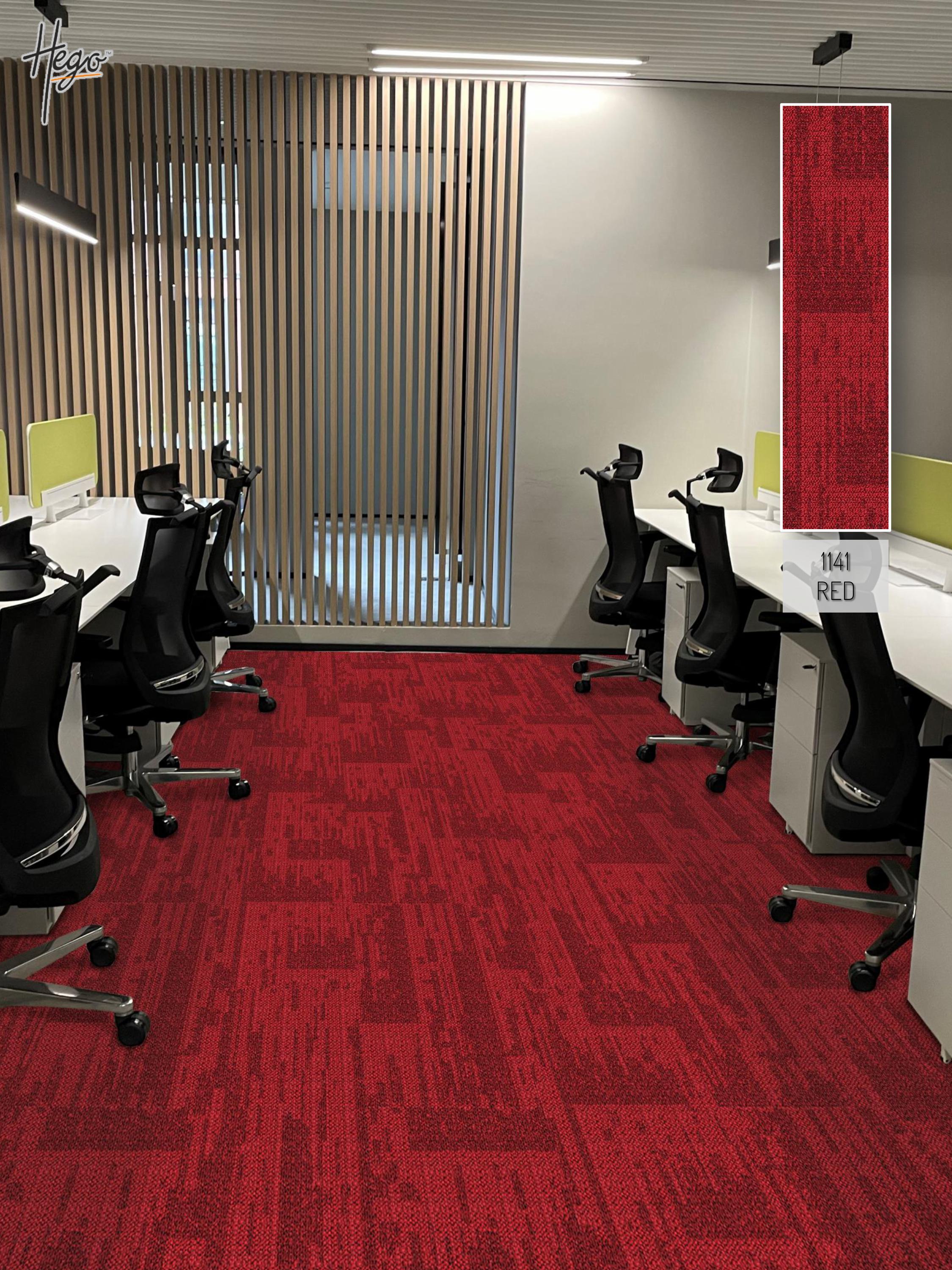 HEGO Rockstar Carpet Tile 1141-Red - Durable & Stylish