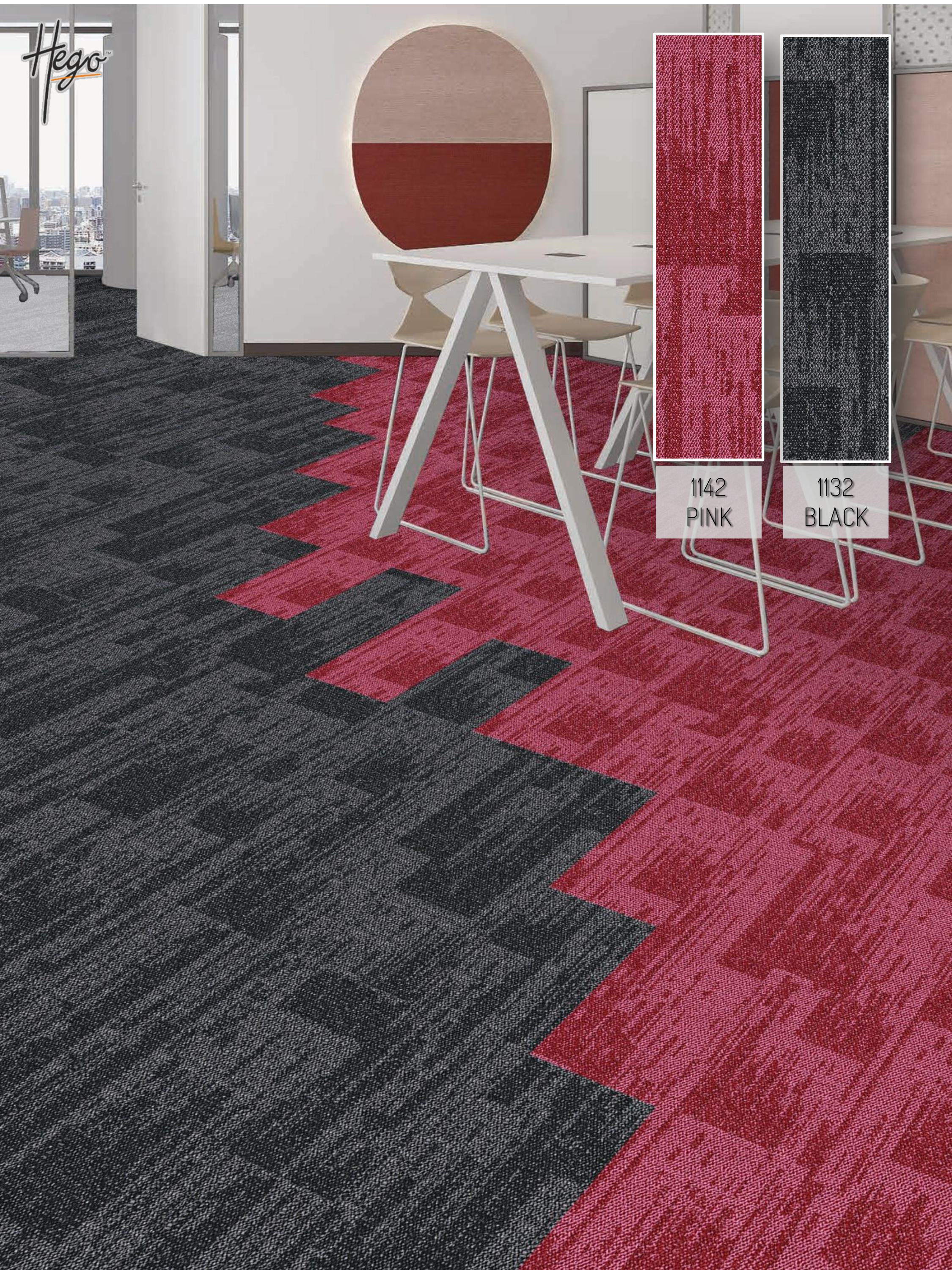 Hego Rockstar Carpet Tile 1142-Pink & 1132-Black