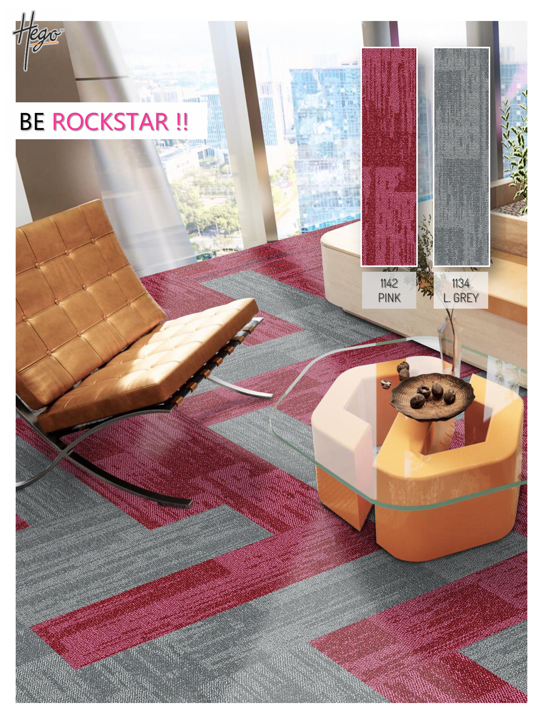 HEGO Rockstar Carpet Tile 1142-Pink & 1134-L Grey