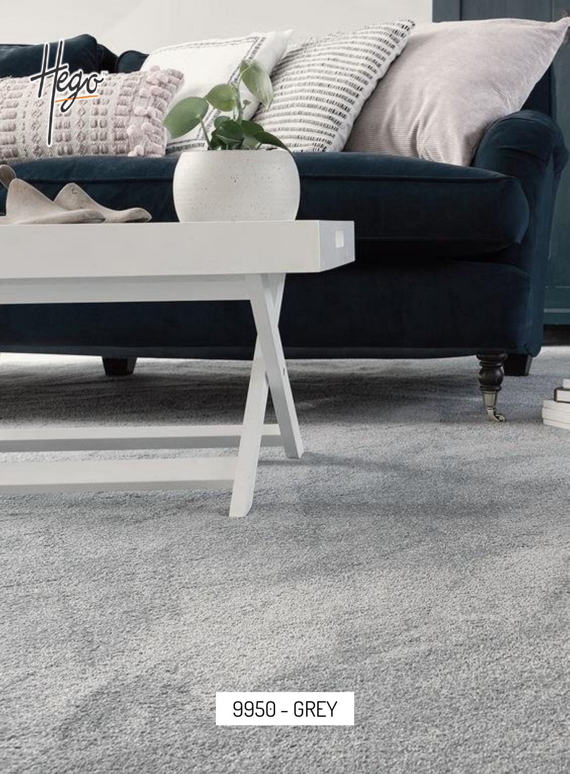 9950 - GREY  Hego Shine Carpet Roll - Durable and Stylish Flooring