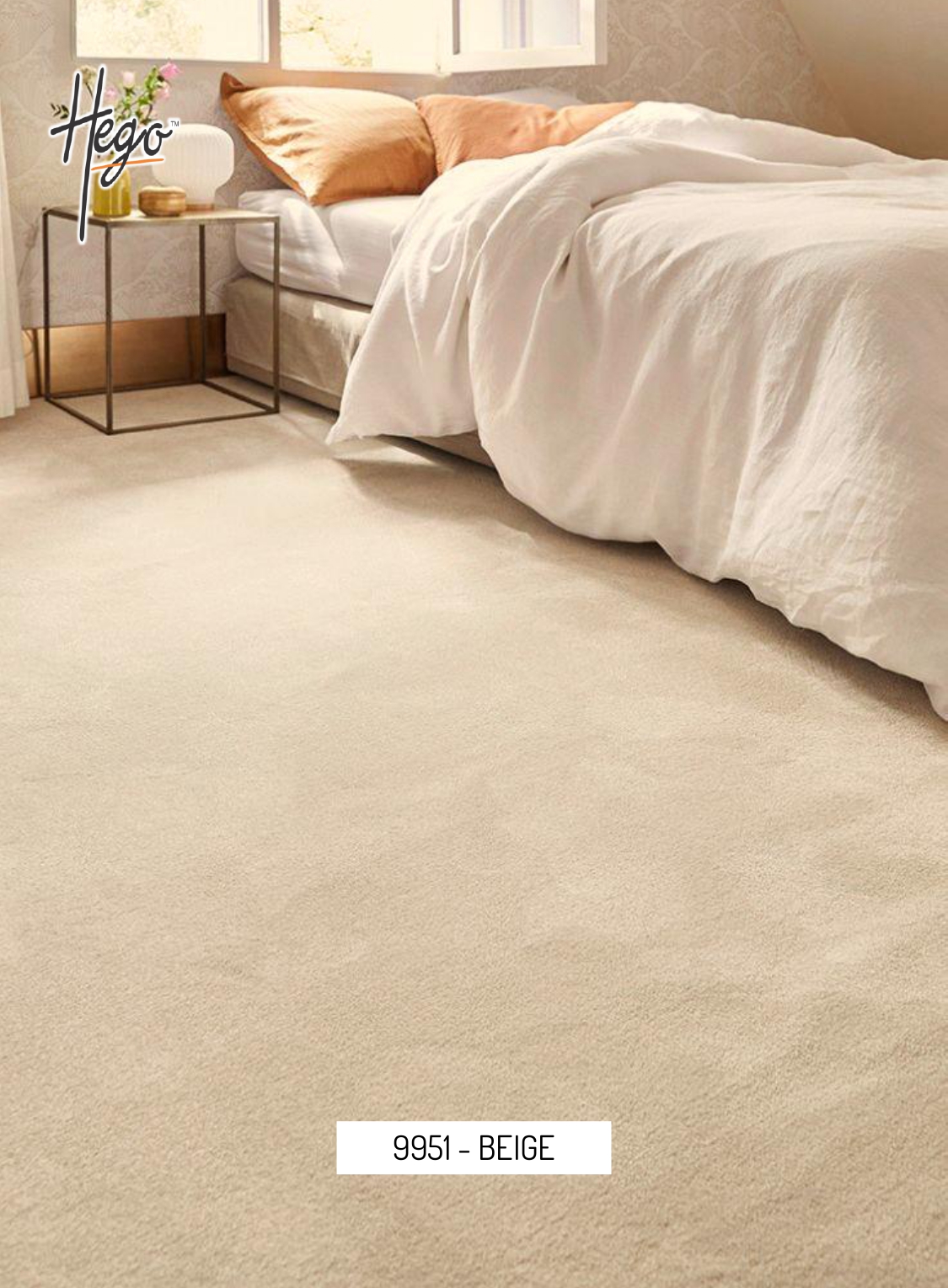 9951 - BEIGE Hego Shine Carpet Roll - Durable and Stylish Flooring