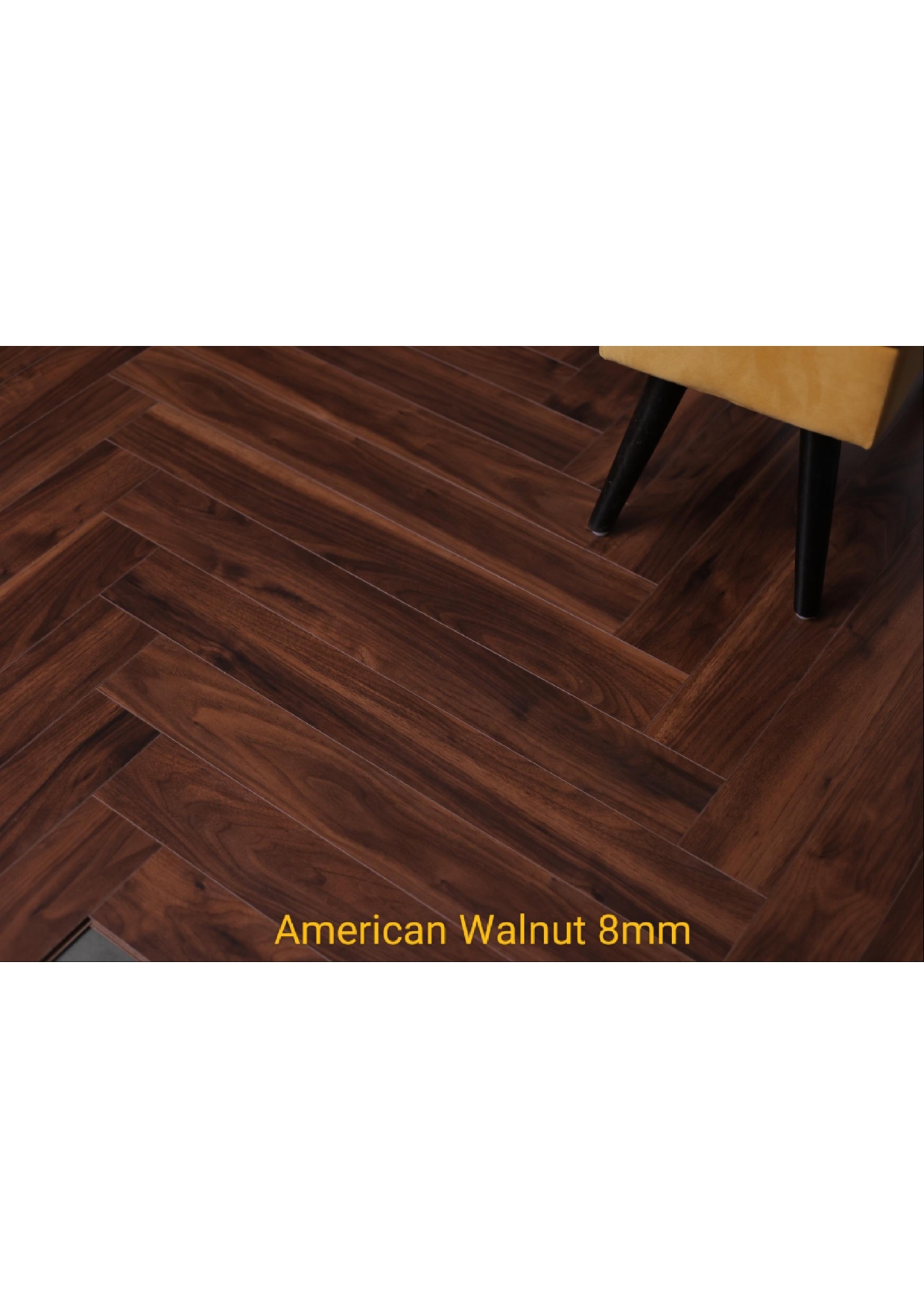 American Walnut 8mm Krraft Herringbone Laminate Wooden Flooring