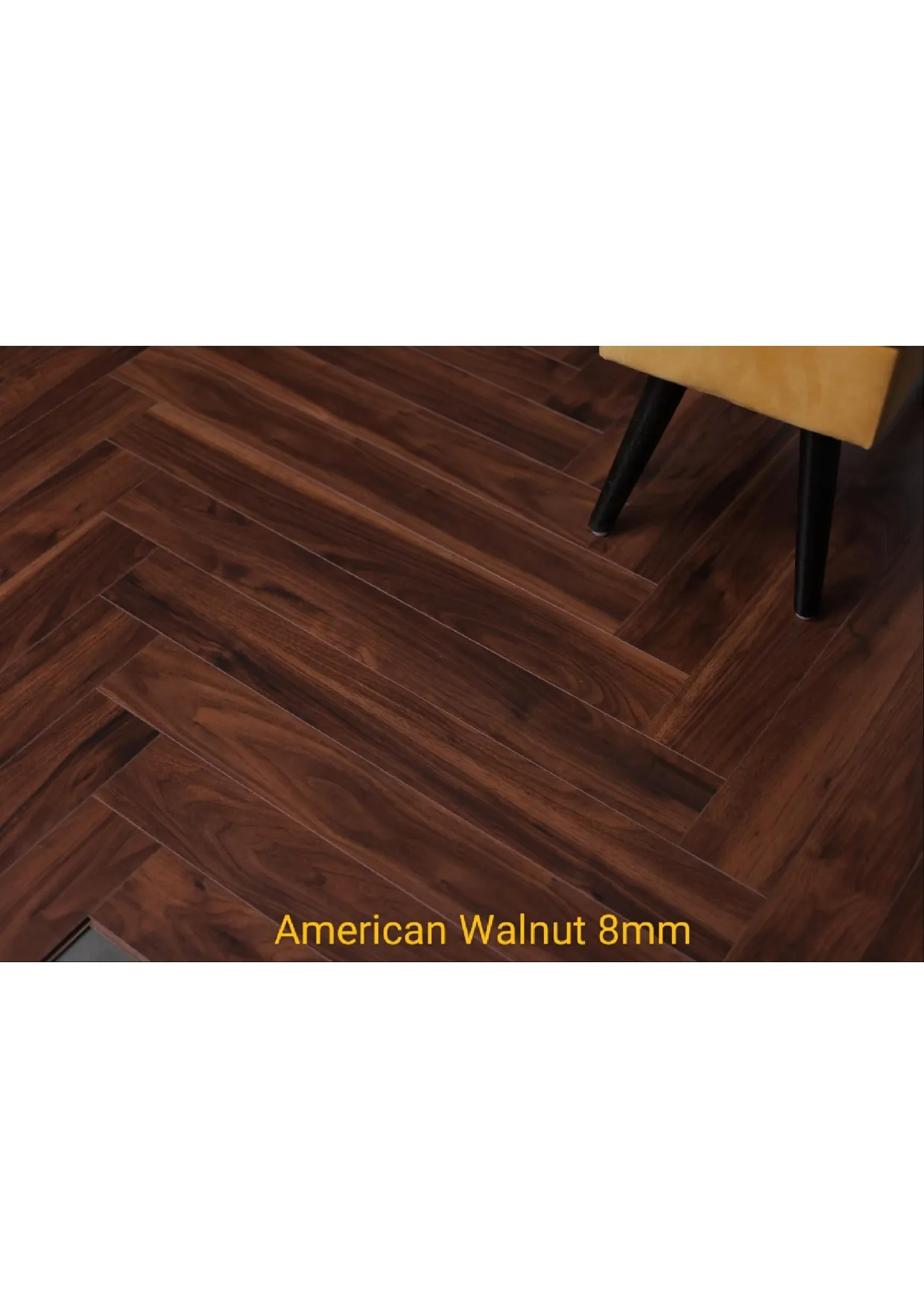 American Walnut 8mm Krraft Herringbone Laminate Wooden Flooring