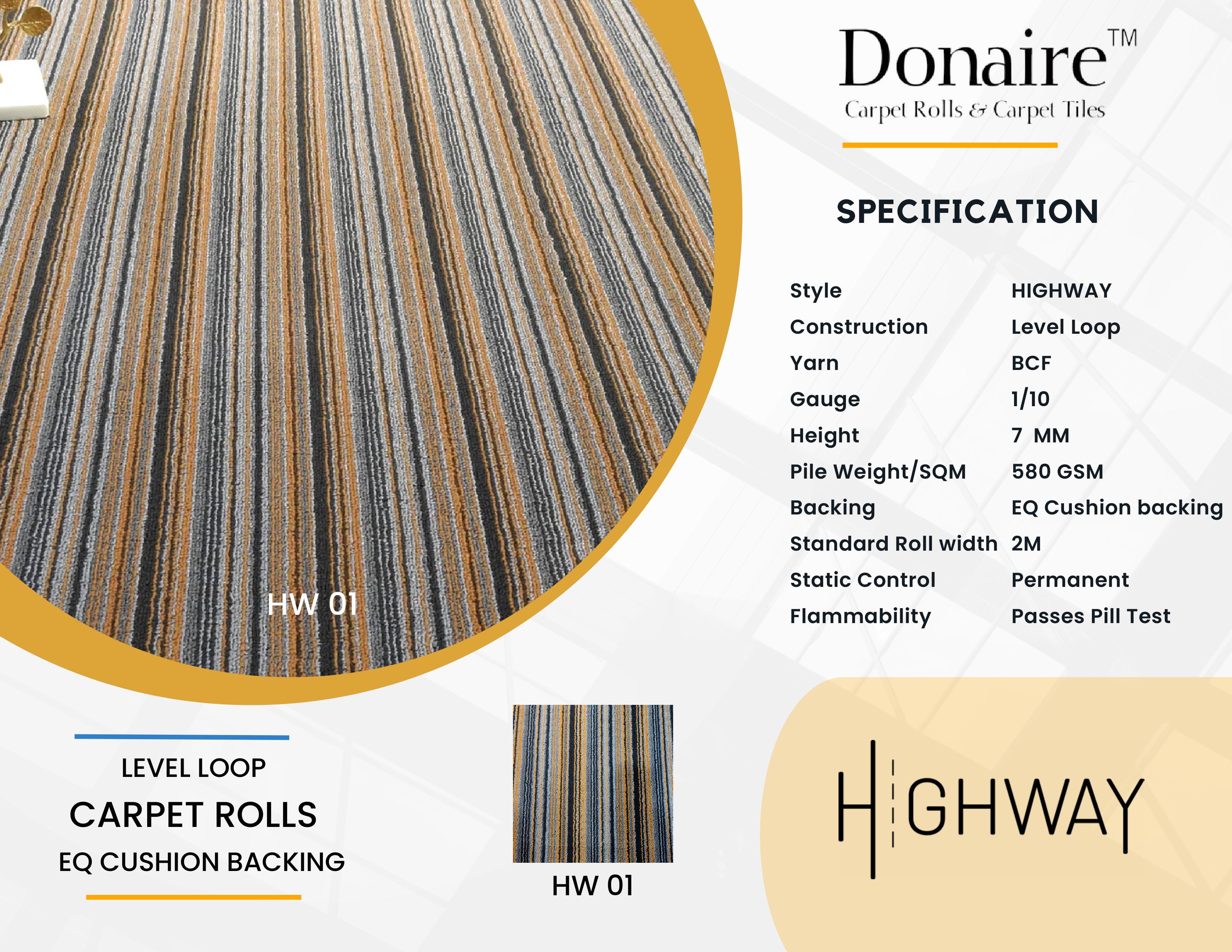 HW 01 Highway Carpet Rolls – Durable & High-Quality Flooring