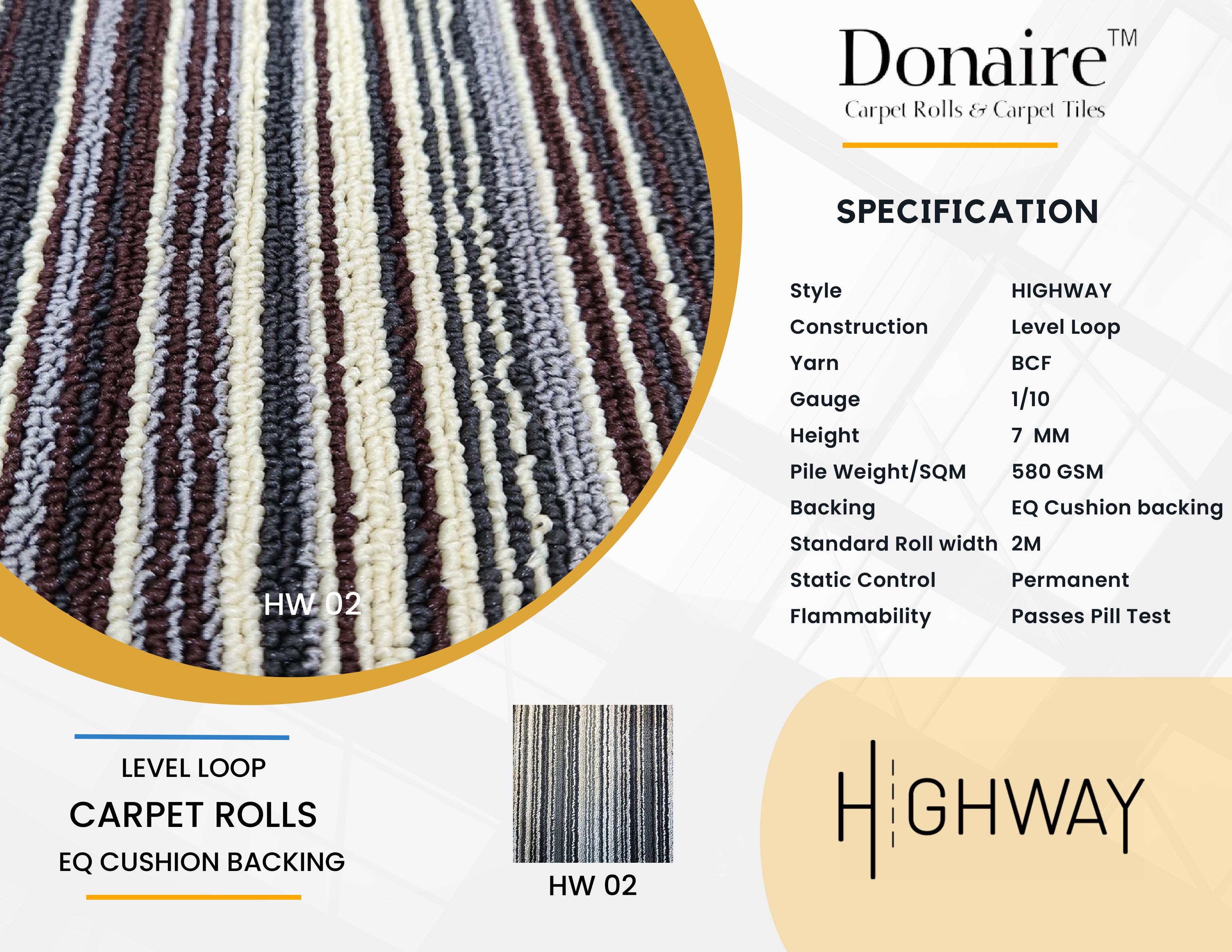 HW 02 Highway Carpet Rolls – Durable & High-Quality