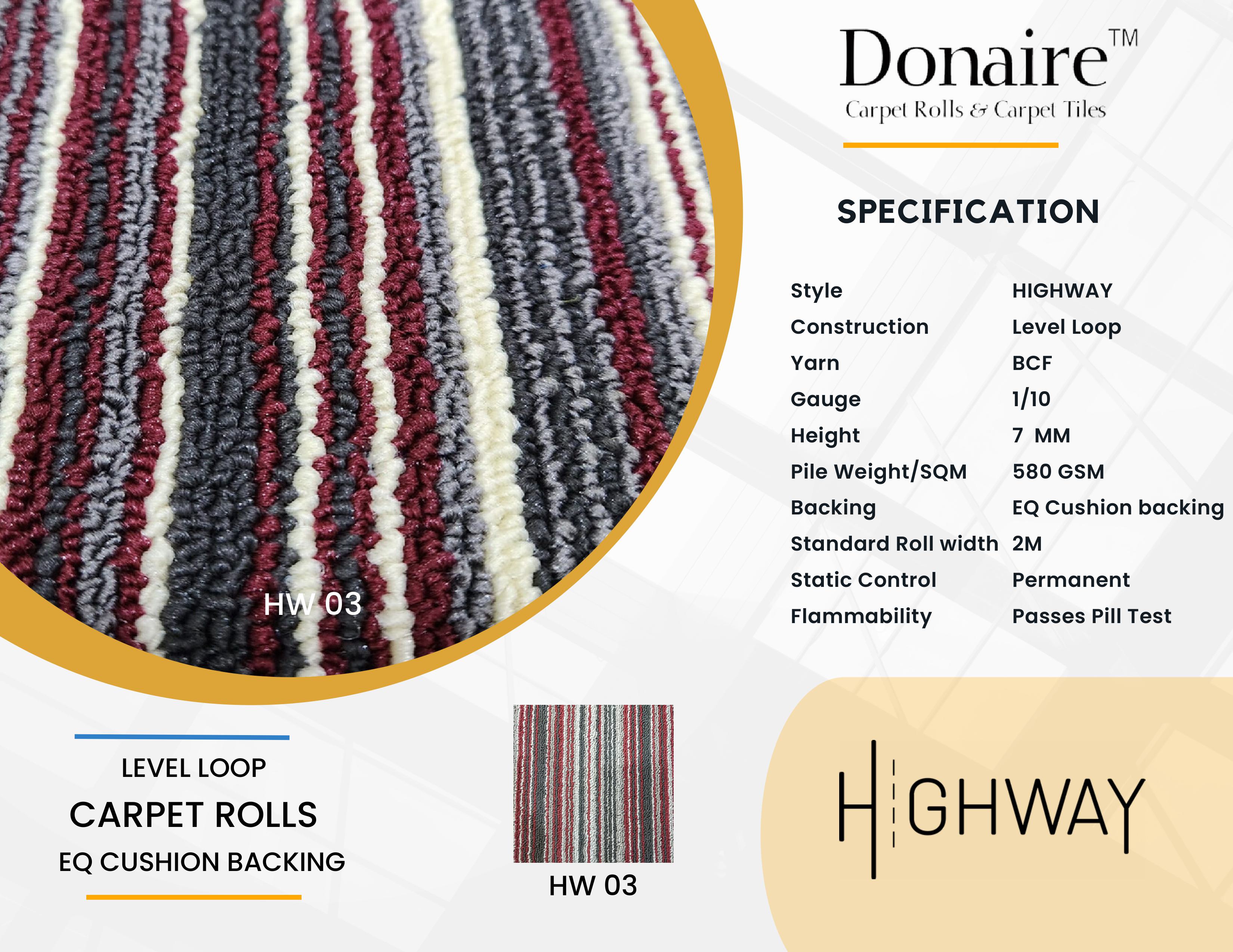 HW 03 Highway Carpet Rolls - Durable & Stylish Flooring