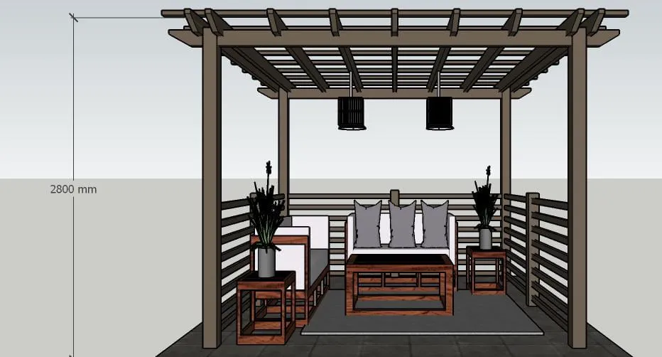 Modern Pergola 3D-17 - Stylish Outdoor Shelter
