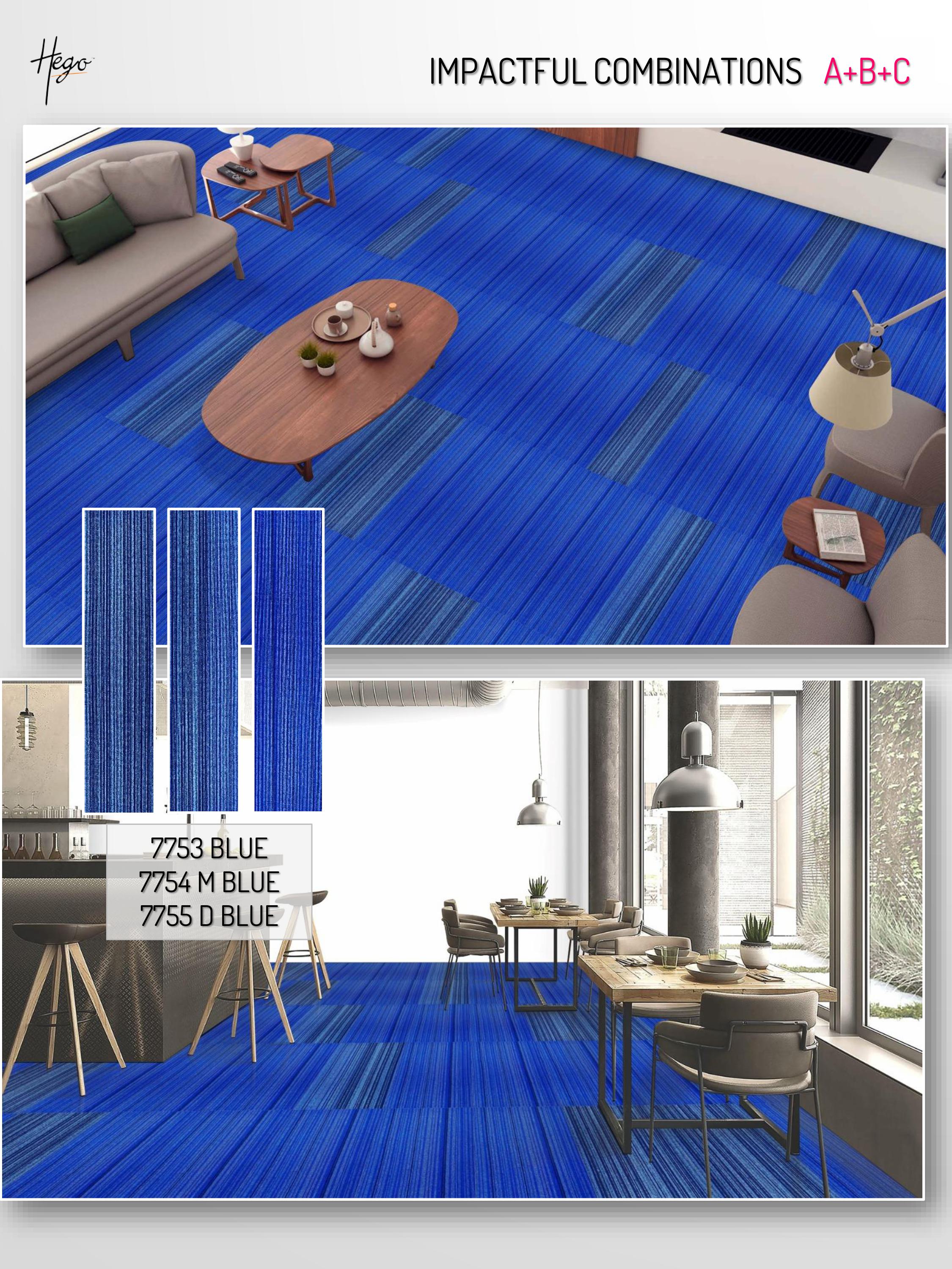 Impact Carpet Tile Grey & Blue (M & D Blue)