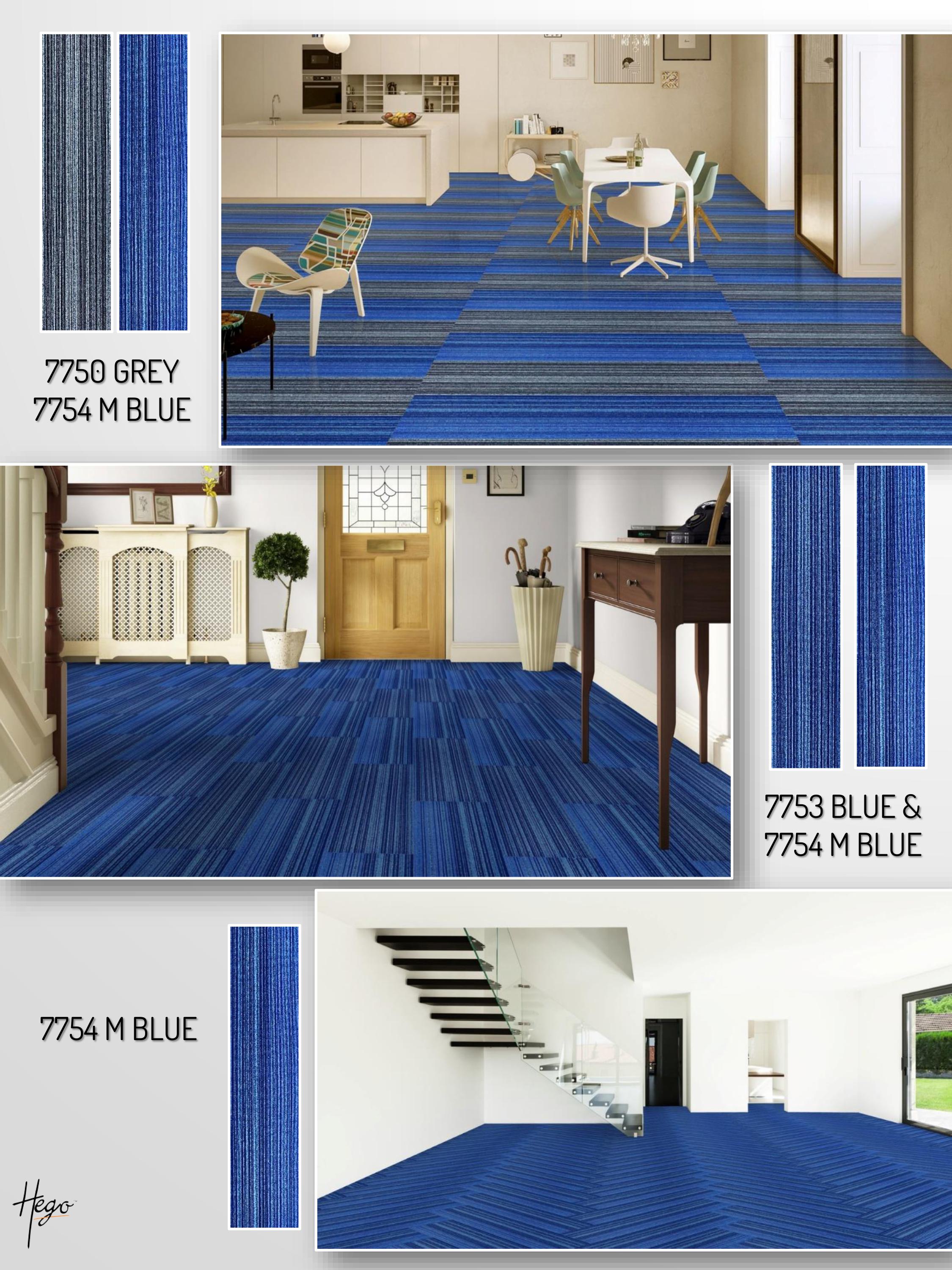 Impact Carpet Tile - Grey & M Blue