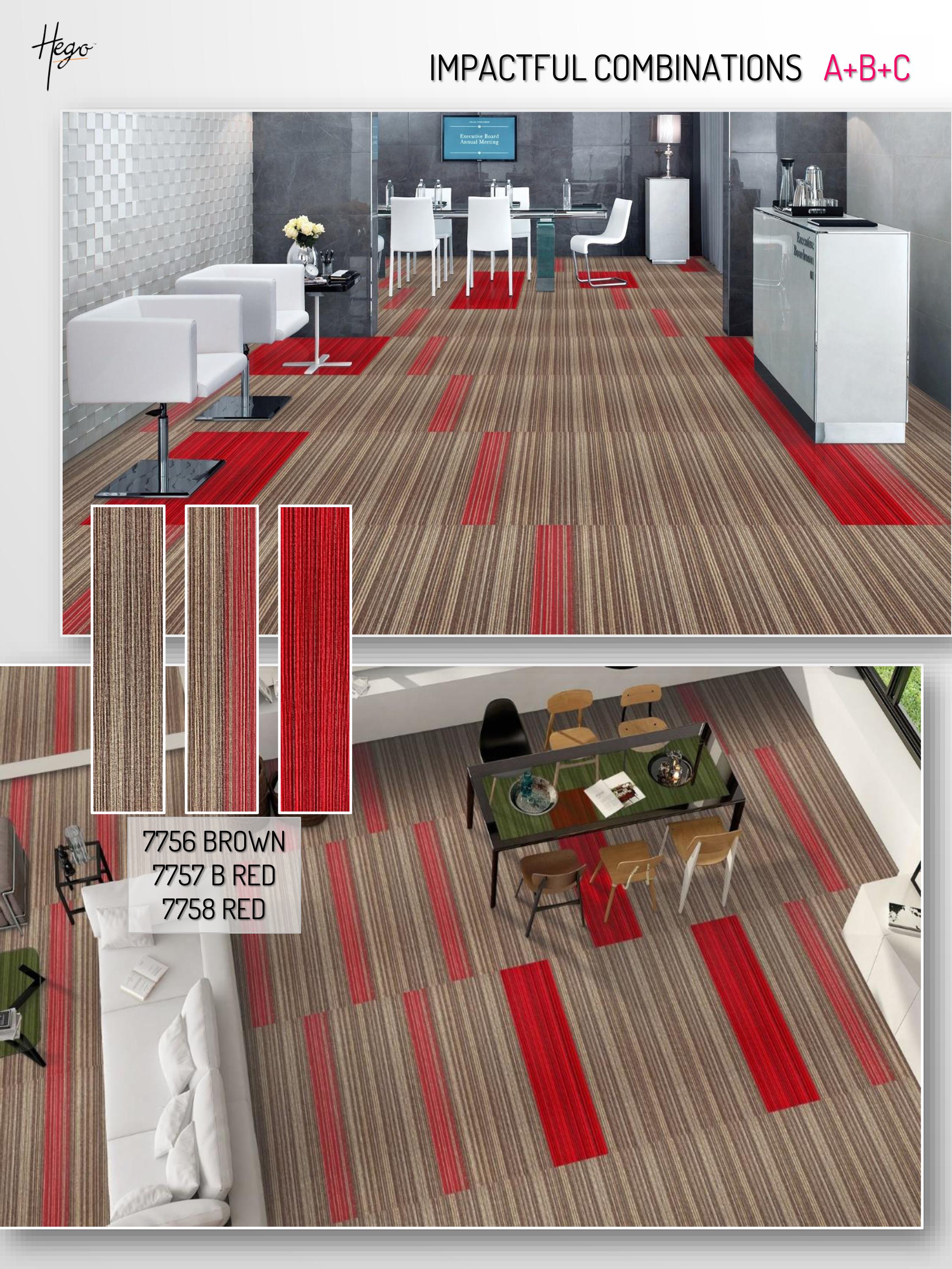 Impact Carpet Tile - Brown & Red