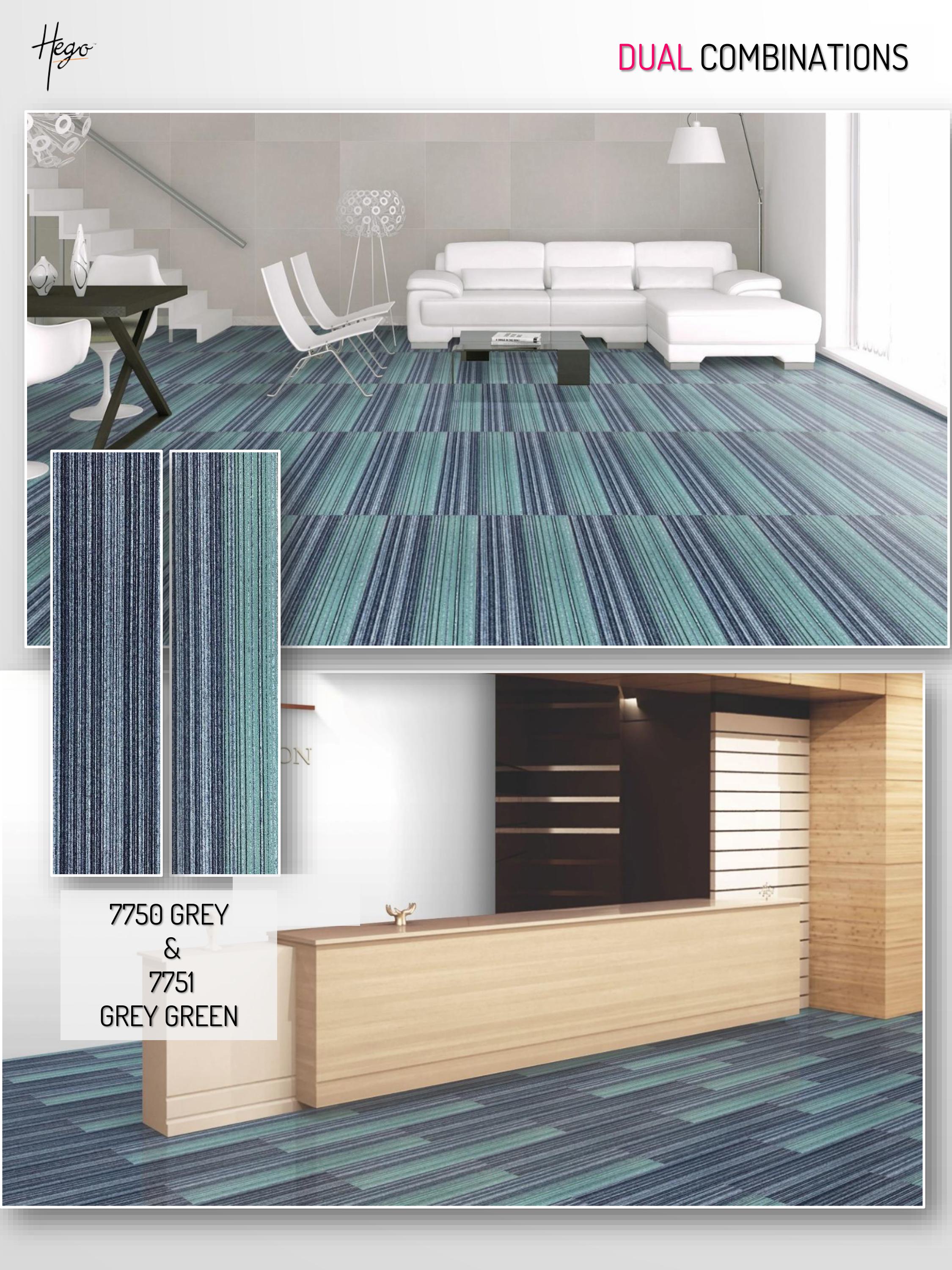 Impact Carpet Tile - Grey & Green, Stylish and Durable