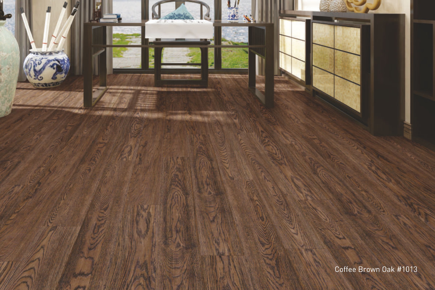 1220x145x12mm Coffee Brown Oak  #1013 Farsh Laminate Flooring