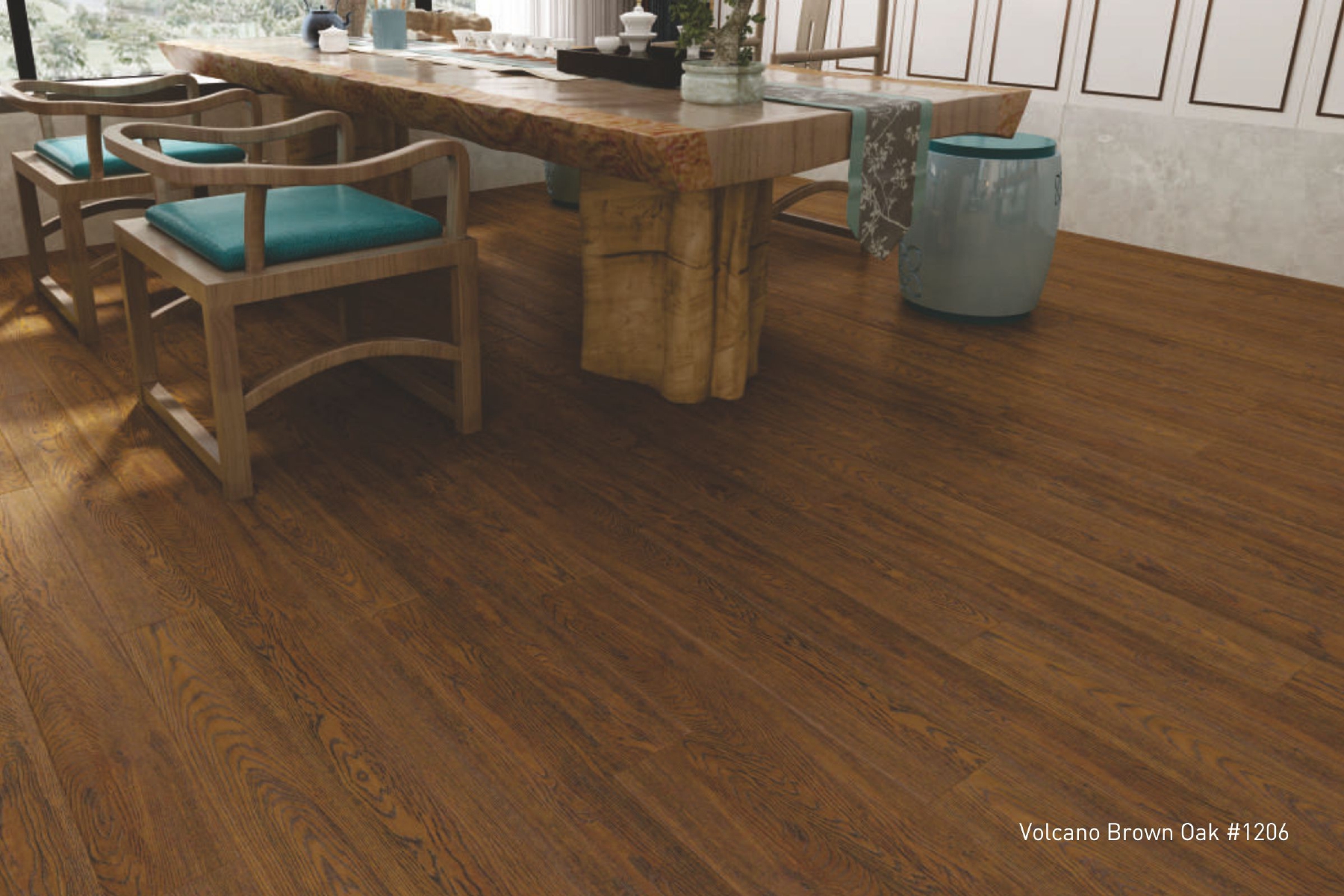 1220x145x12mm Volcano Brwon Oak  #1206 Farsh Laminate Flooring