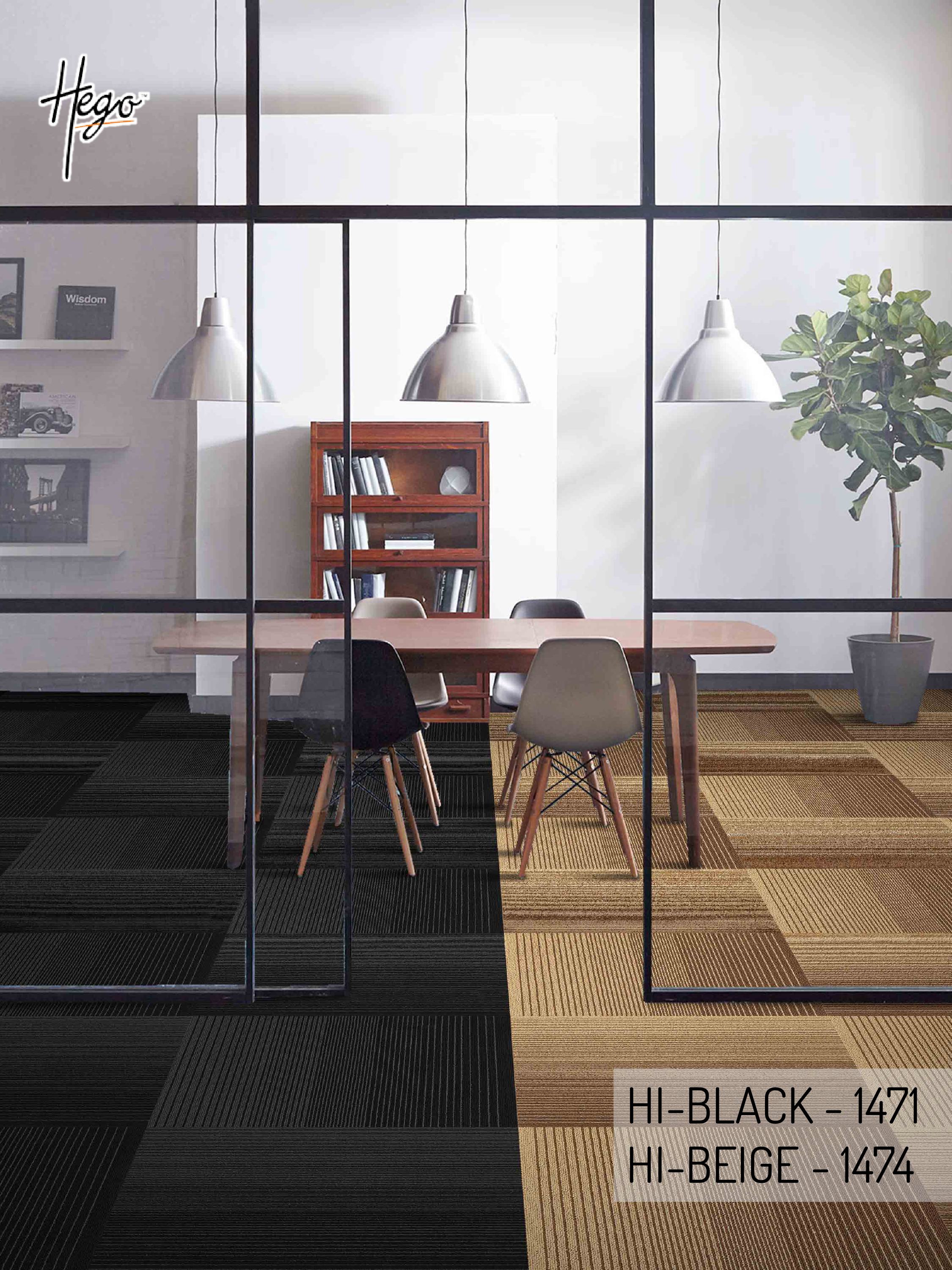 Interline Carpet Tiles - Hi-Beige & Hi-Black