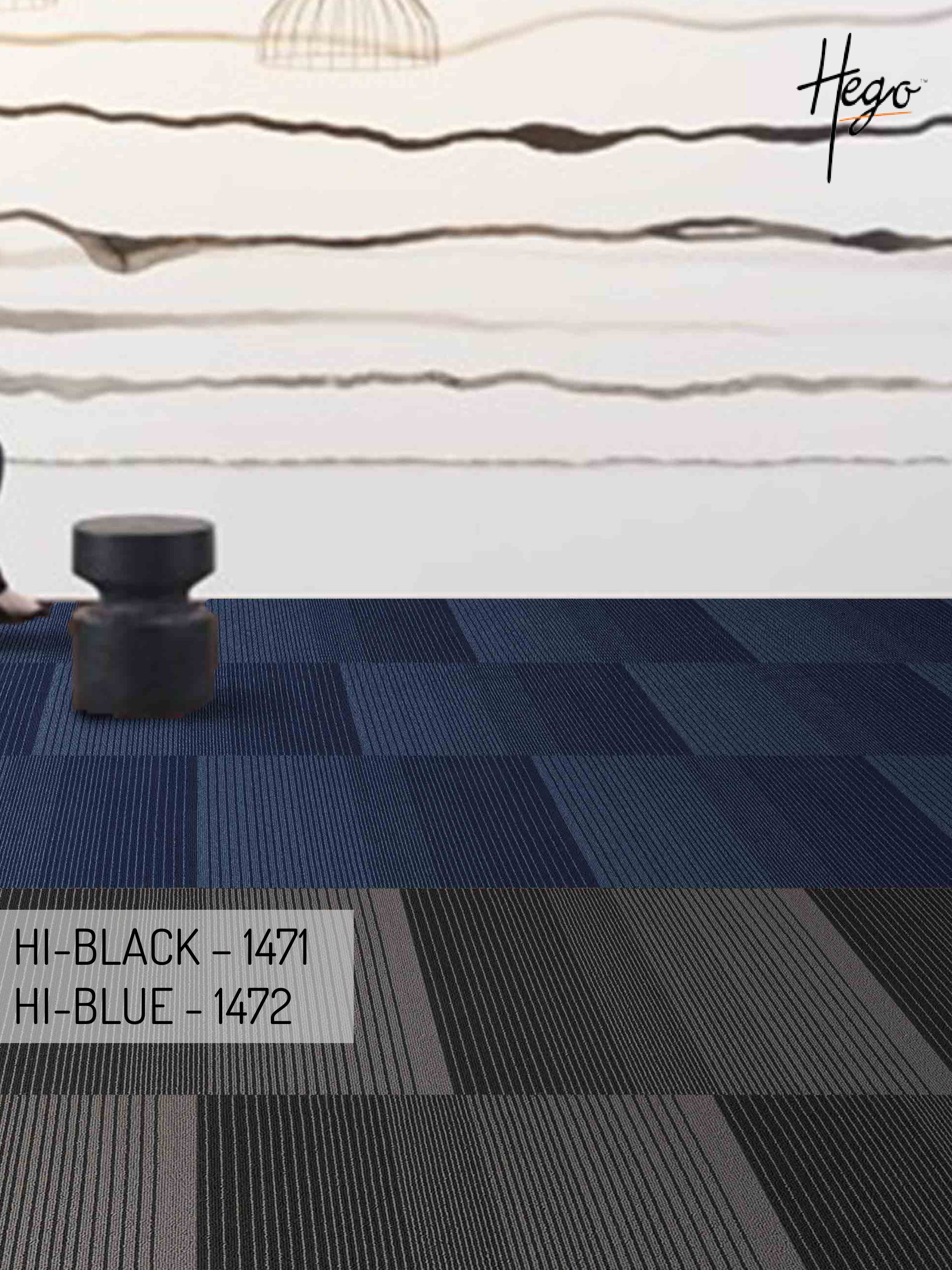 Interline Carpet Tile HI-Black 1471 & HI-Blue 1472