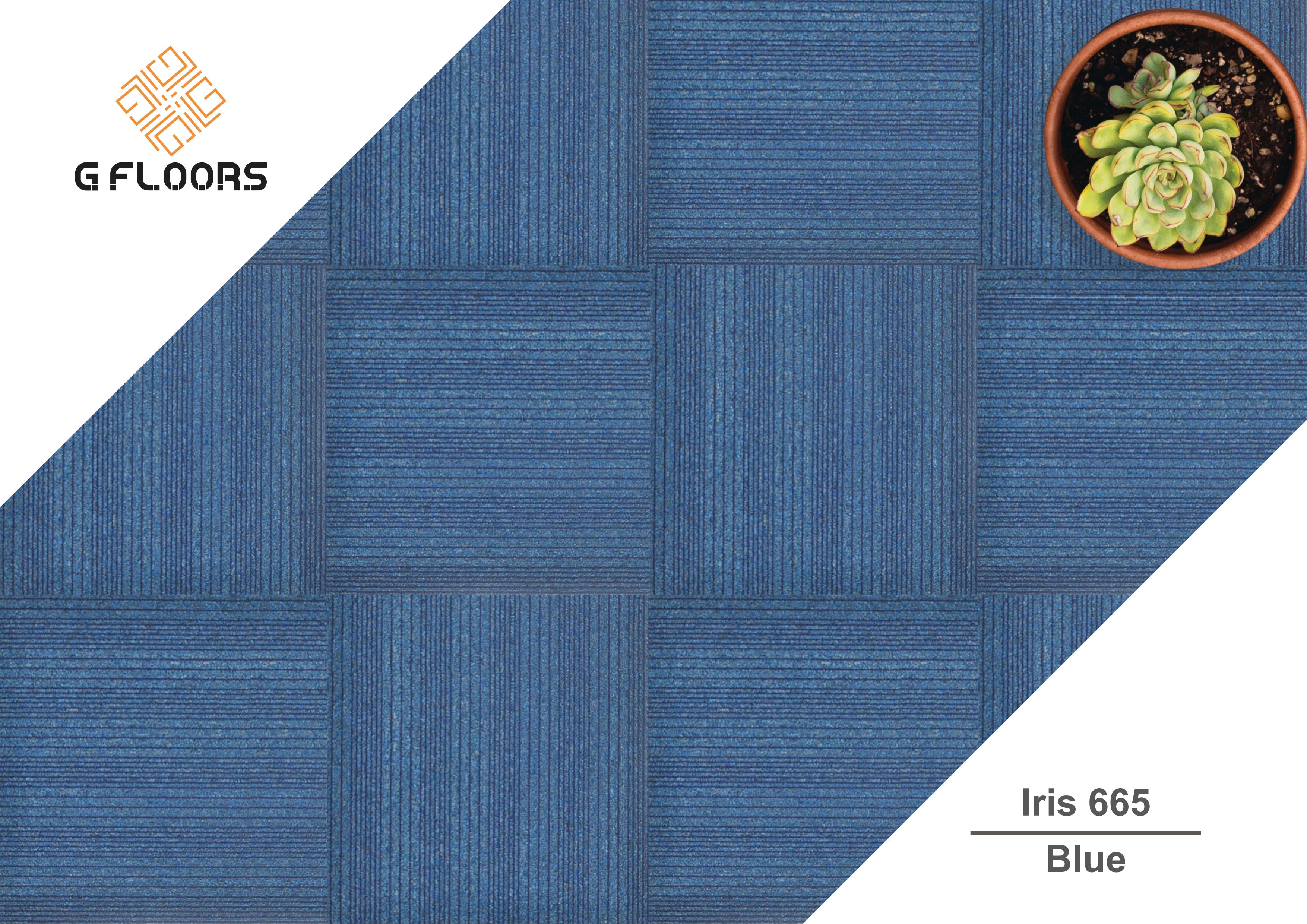 Iris Carpet Tile 665-Blue - Durable & Stylish Flooring