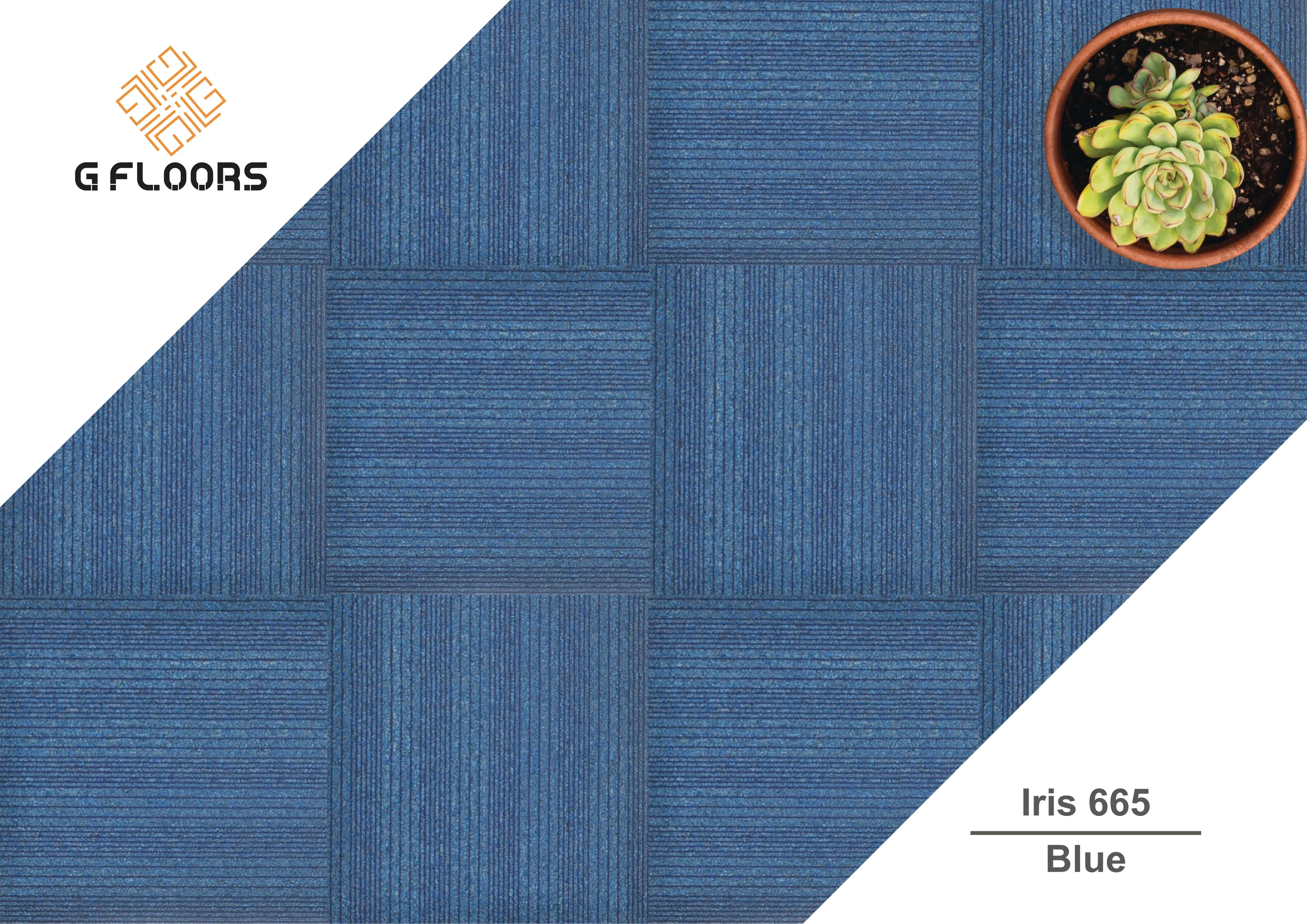 Iris Carpet Tile 665-Blue - Durable & Stylish Flooring