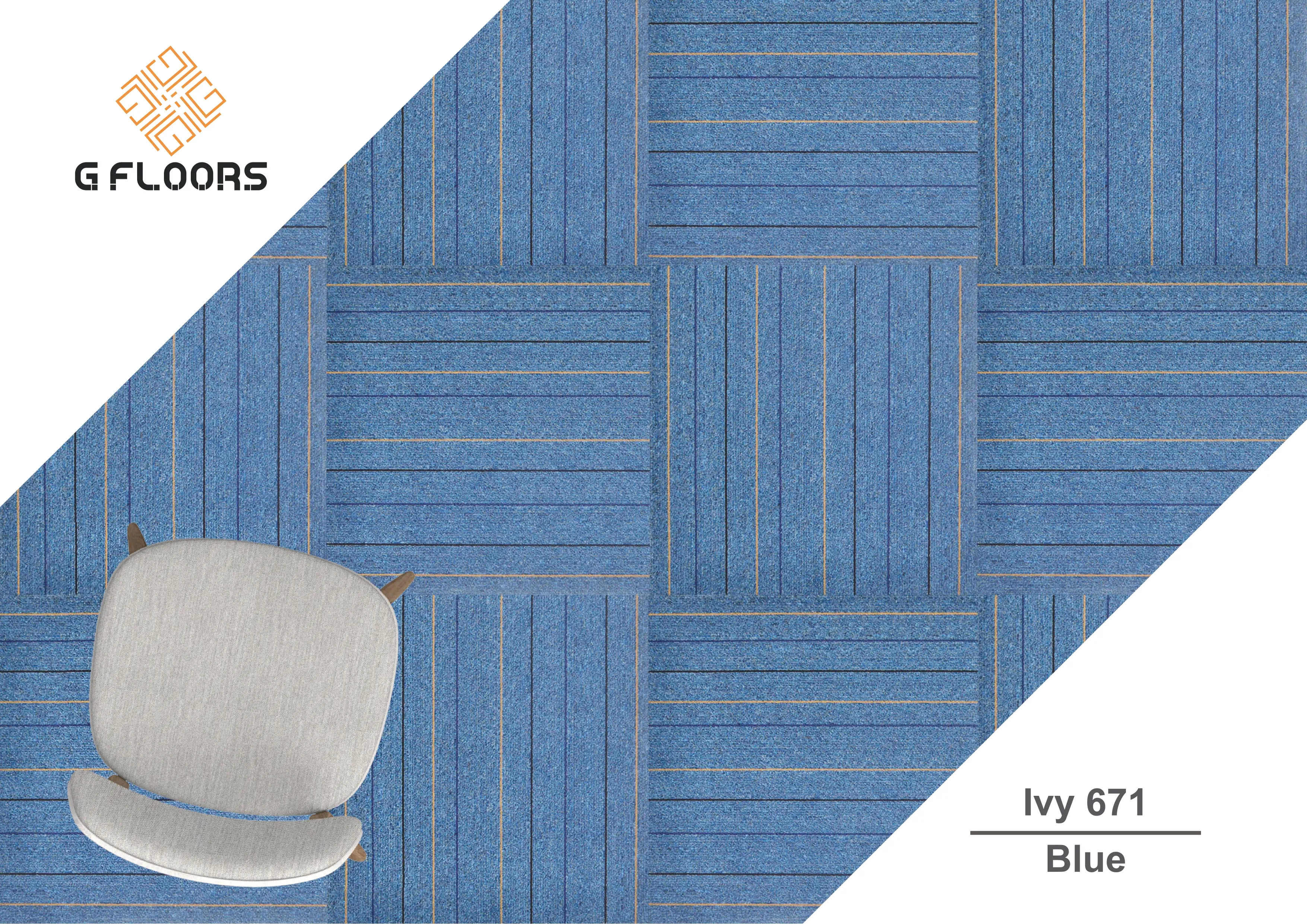 IVY 671 Blue Gfloors Carpet Tile - Durable & Stylish