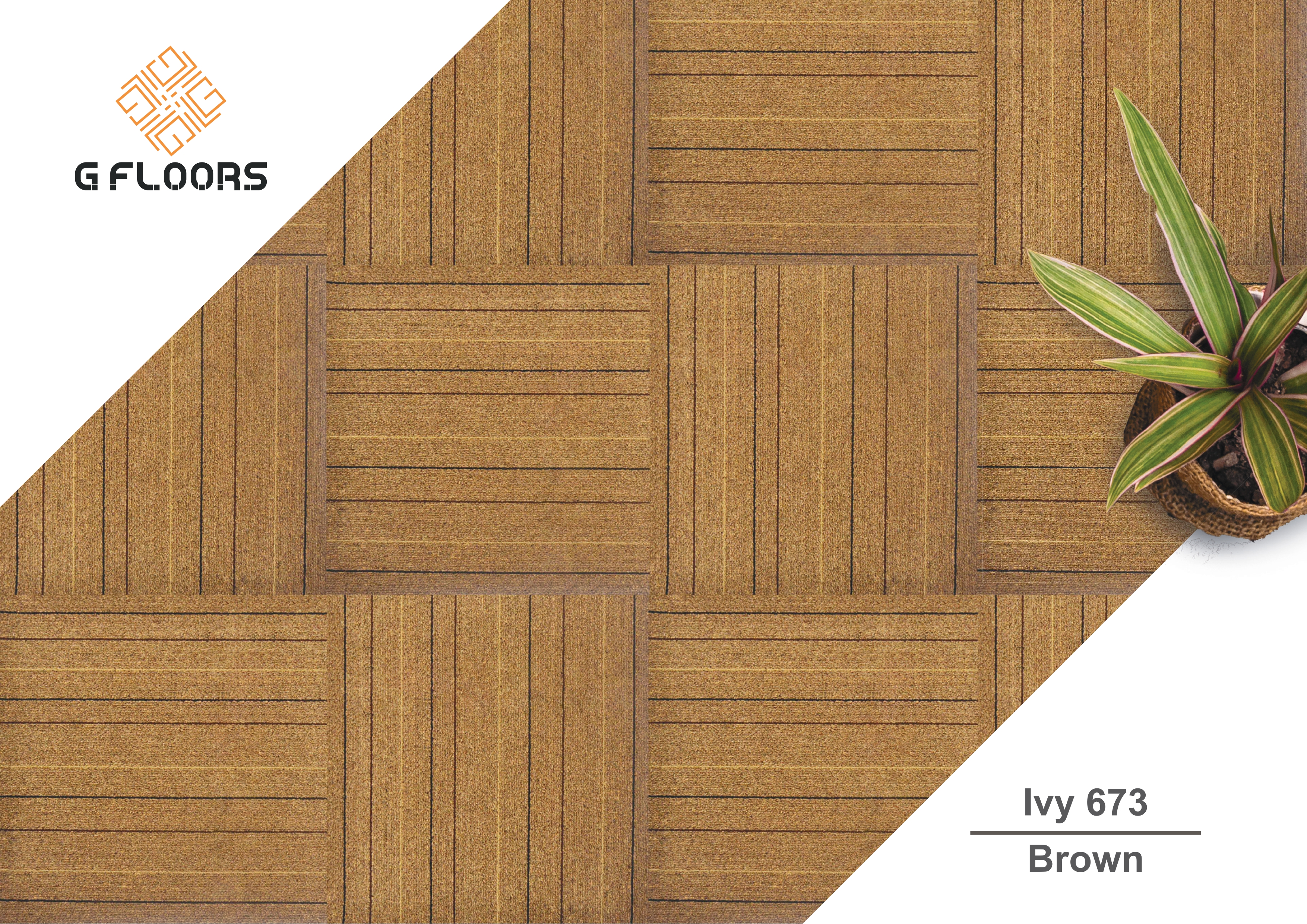 IVY 673 Brown Gfloors Carpet Tile - Durable & Stylish