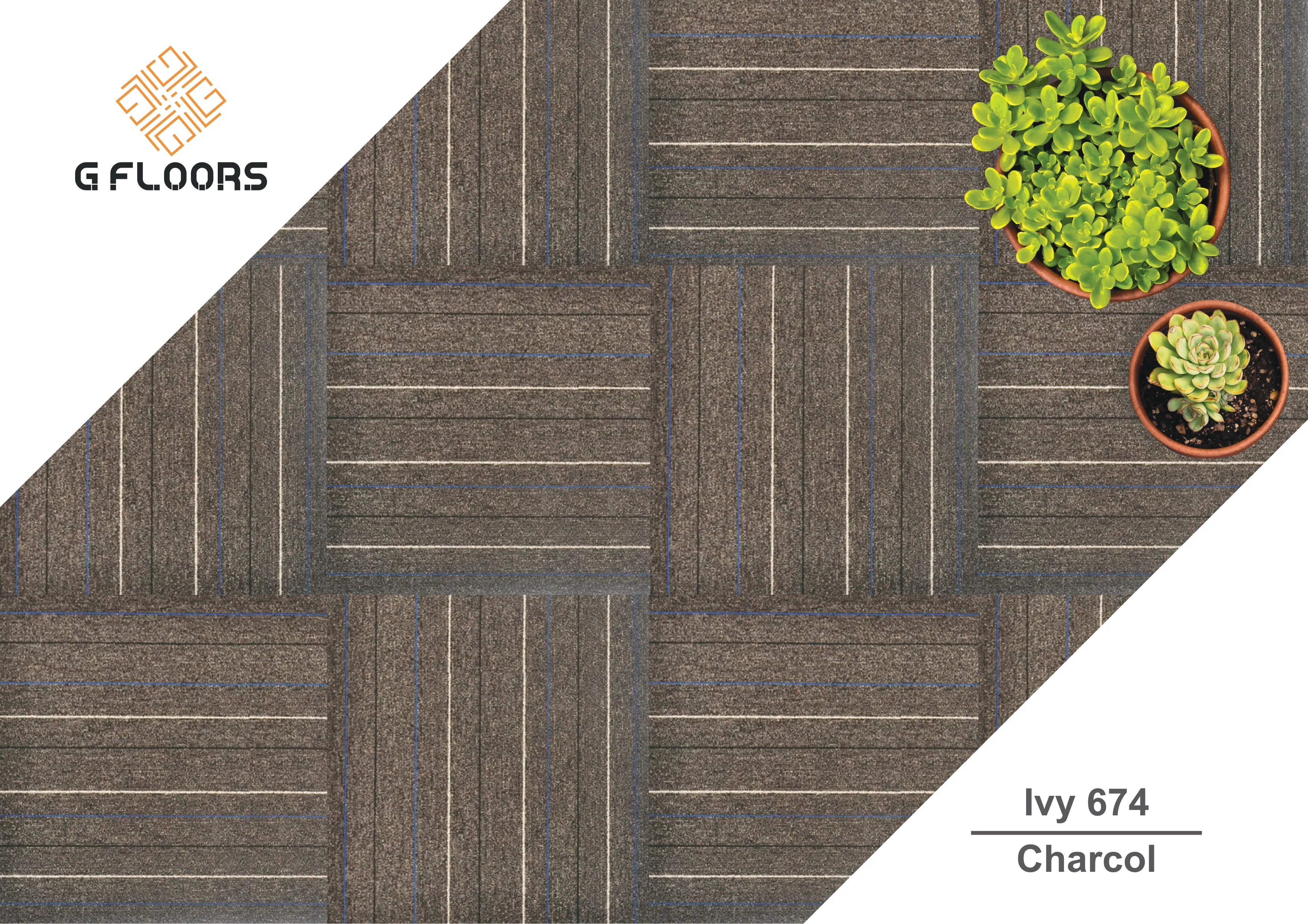 IVY 674 Charcoal Gfloors Carpet Tile - Durable & Stylish
