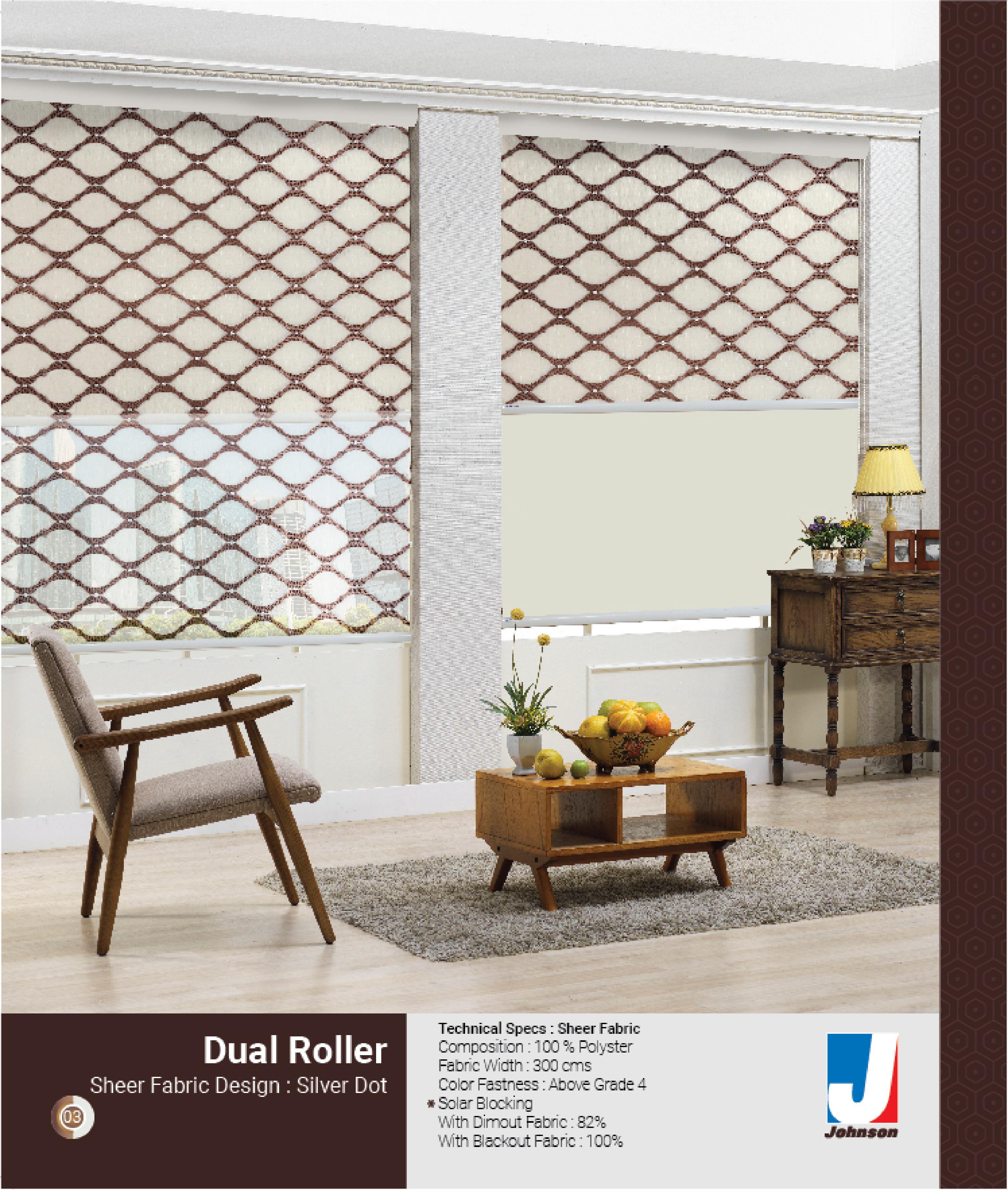 Sheer Fabric Dual Roller Blind – Elegant Light Control