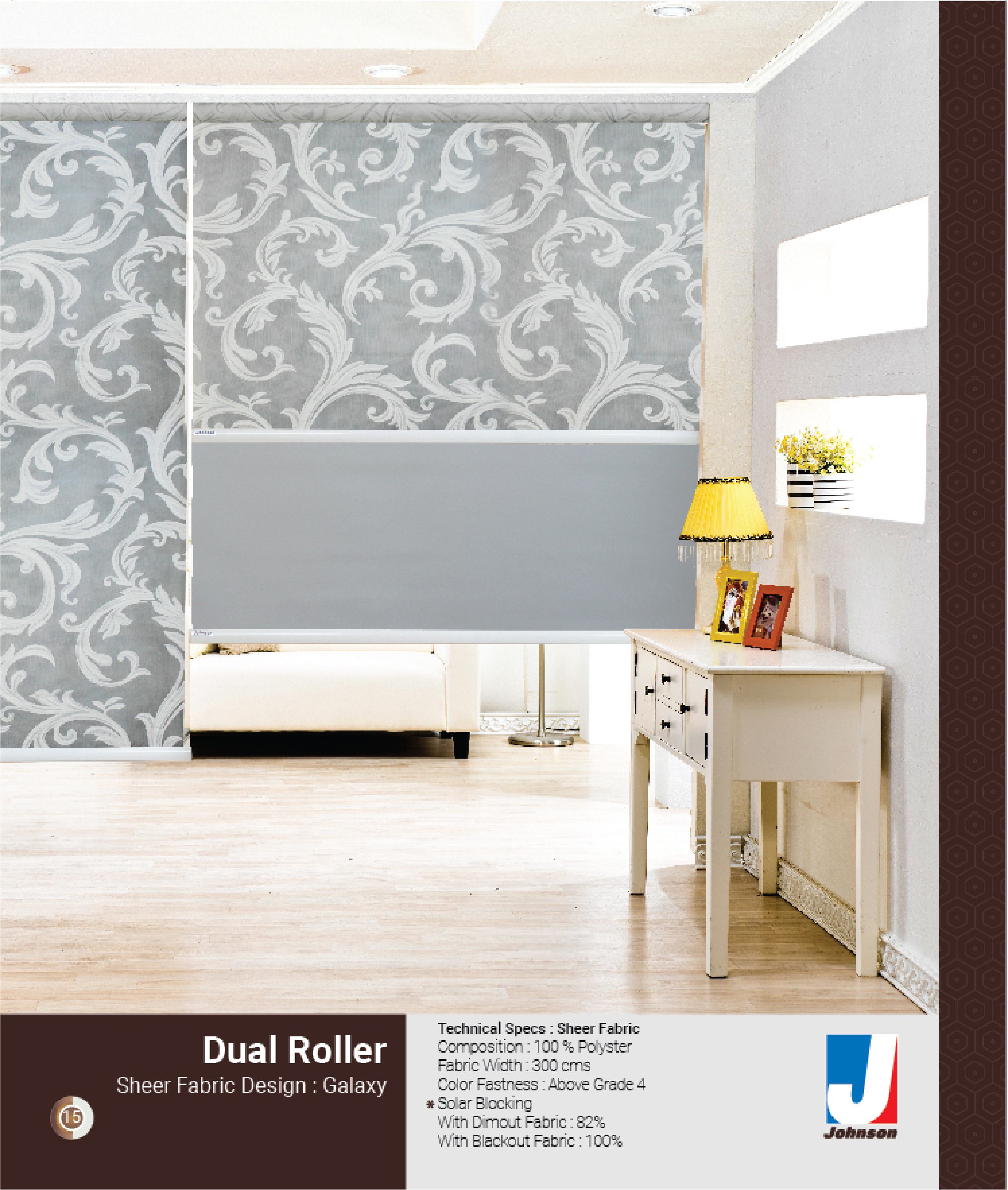 Galaxy Dual Roller Blind - Sheer Fabric Design