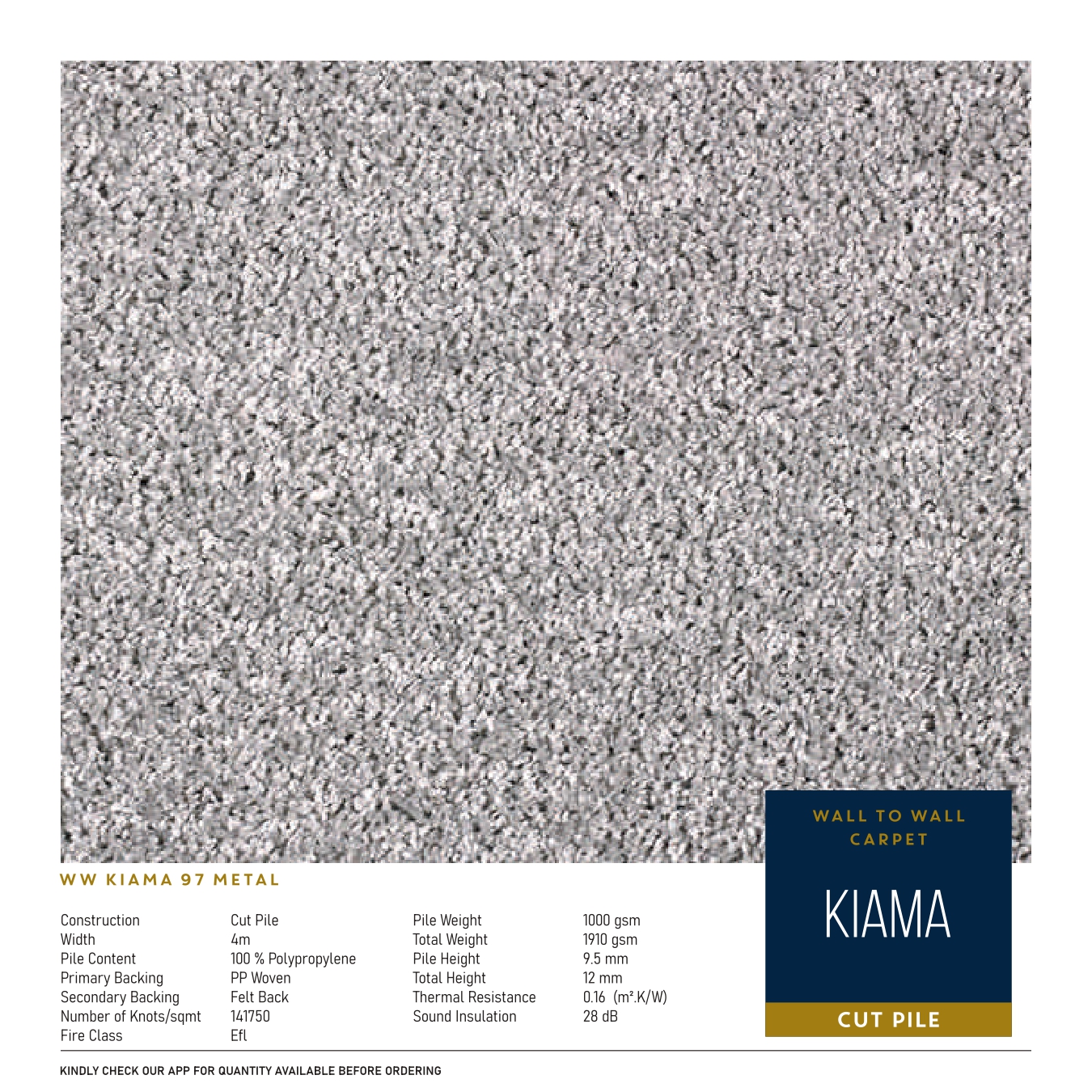 WW Kiama 97 Metal Carpet Tile – Stylish & Durable