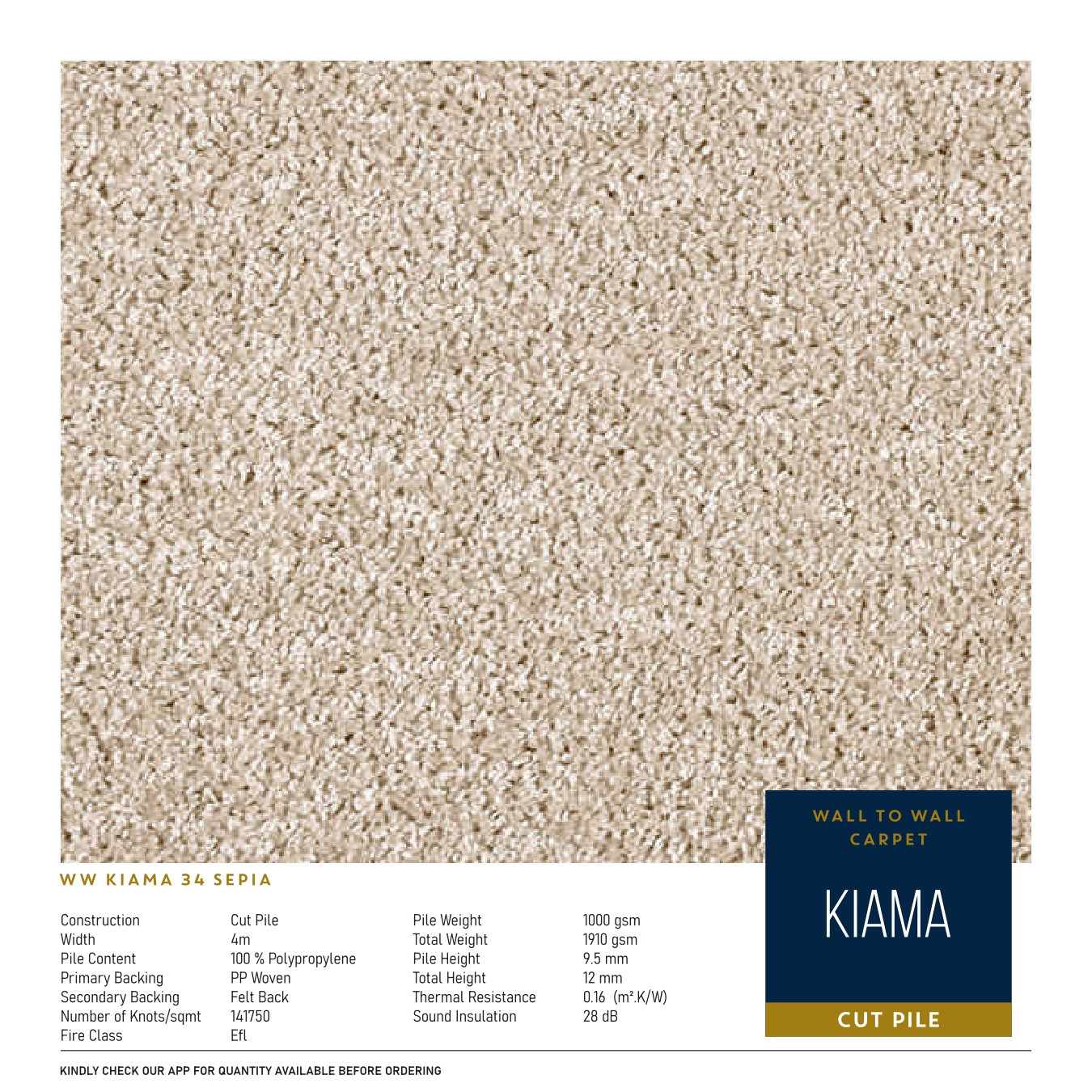 WW Kiama 34 Sepia Carpet Tile – Stylish & Durable