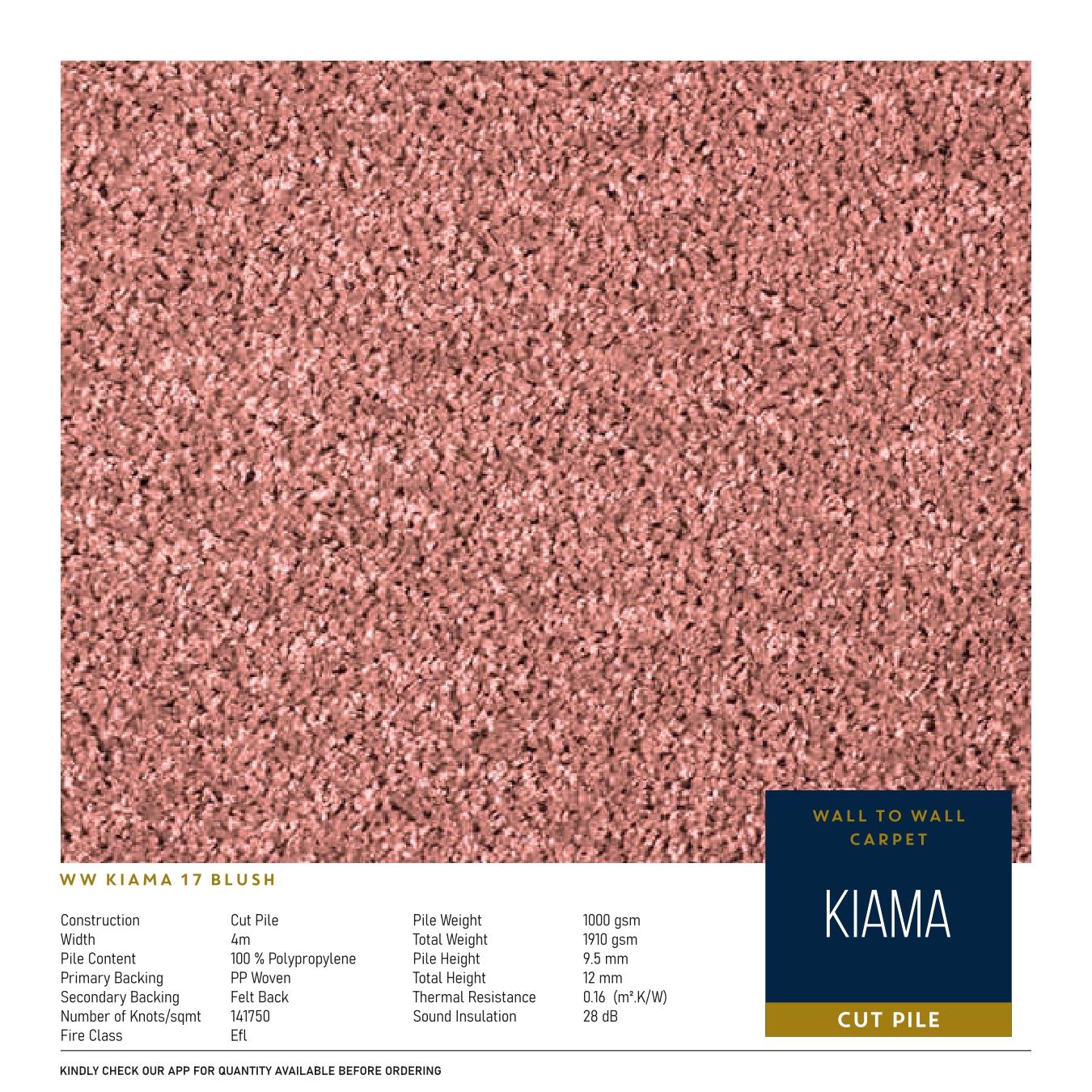 WW Kiama 17 Blush Carpet Tile – Stylish & Durable