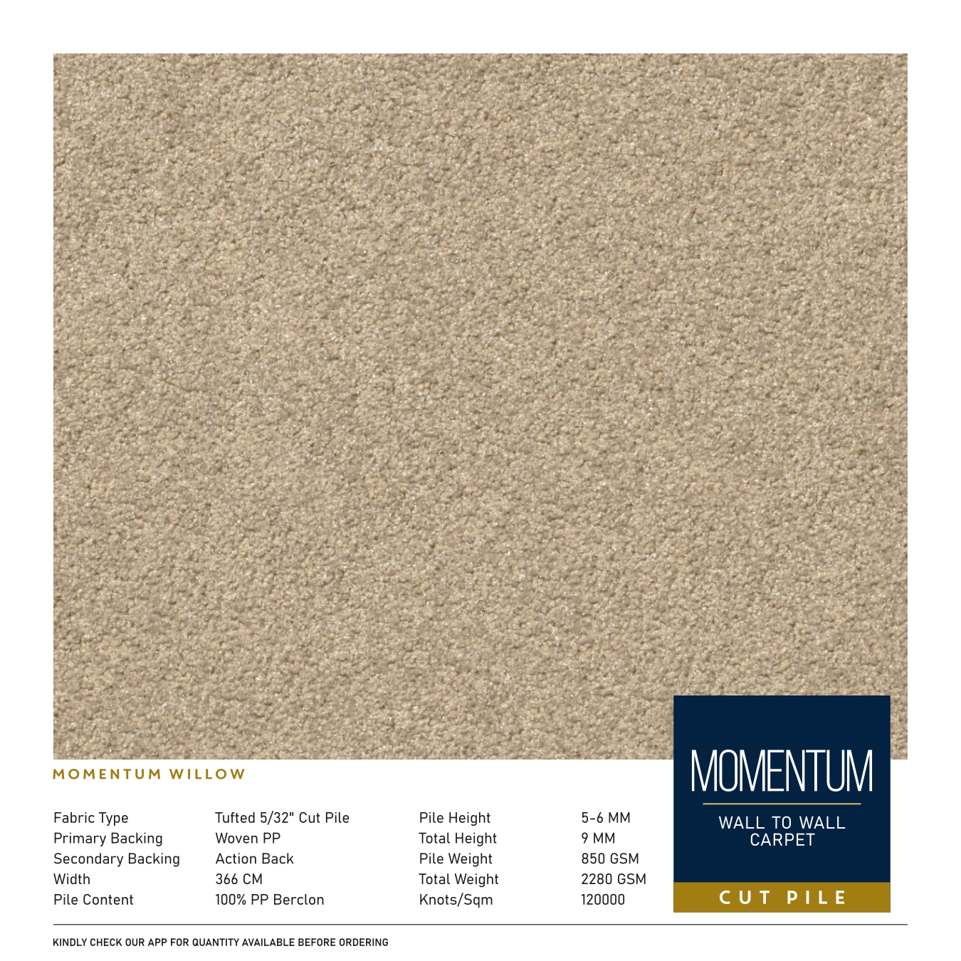 Momentum Willow Divine Carpet Tile - Durable & Stylish