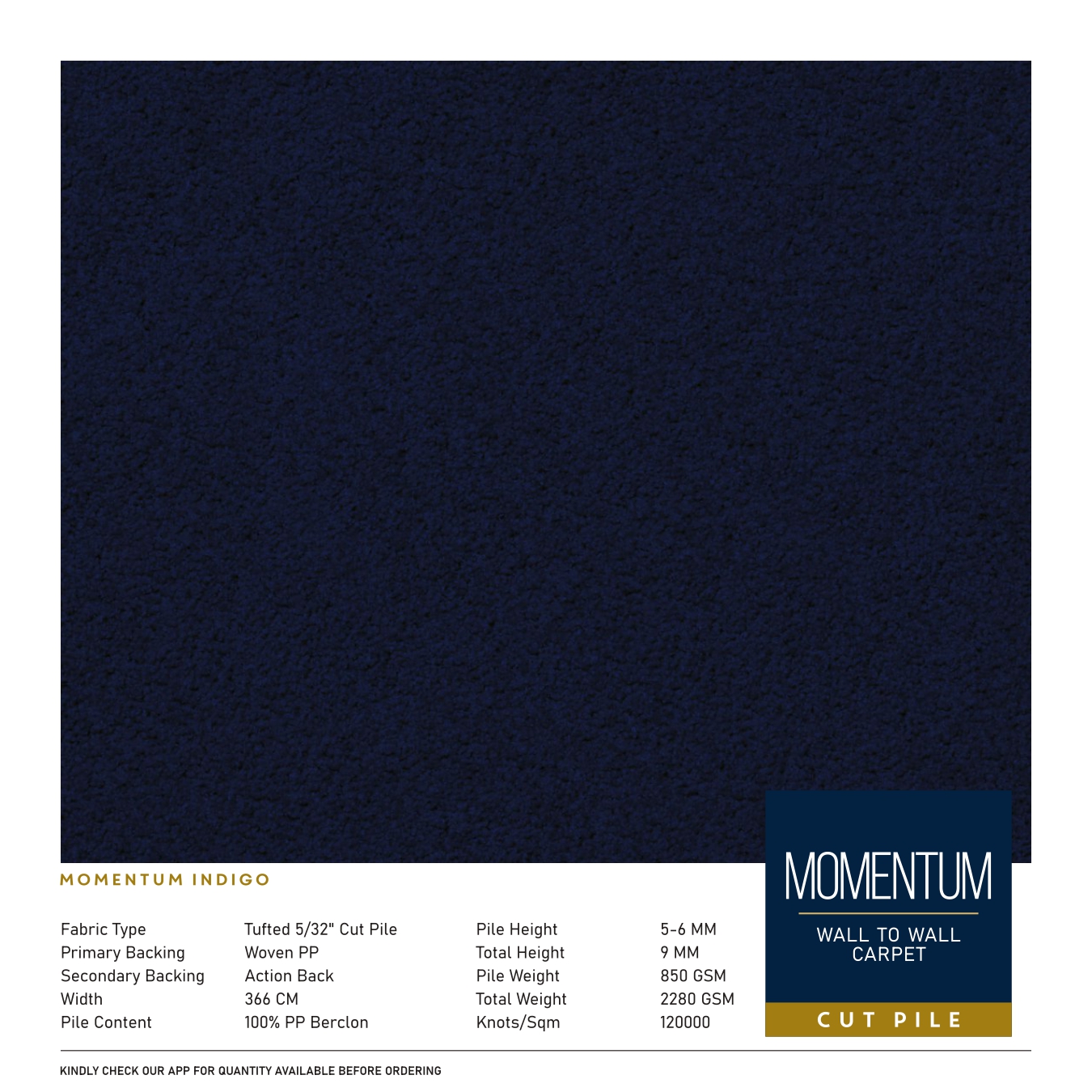 Momentum Indigo Divine Carpet Tile - Durable & Stylish