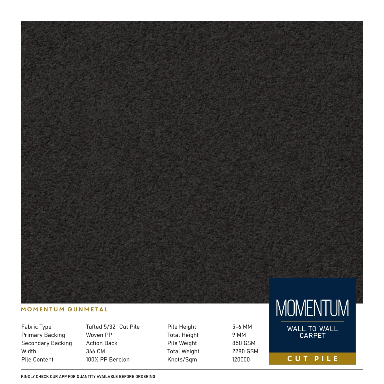 Momentum Gunmetal Divine Carpet Tile - Durable & Stylish