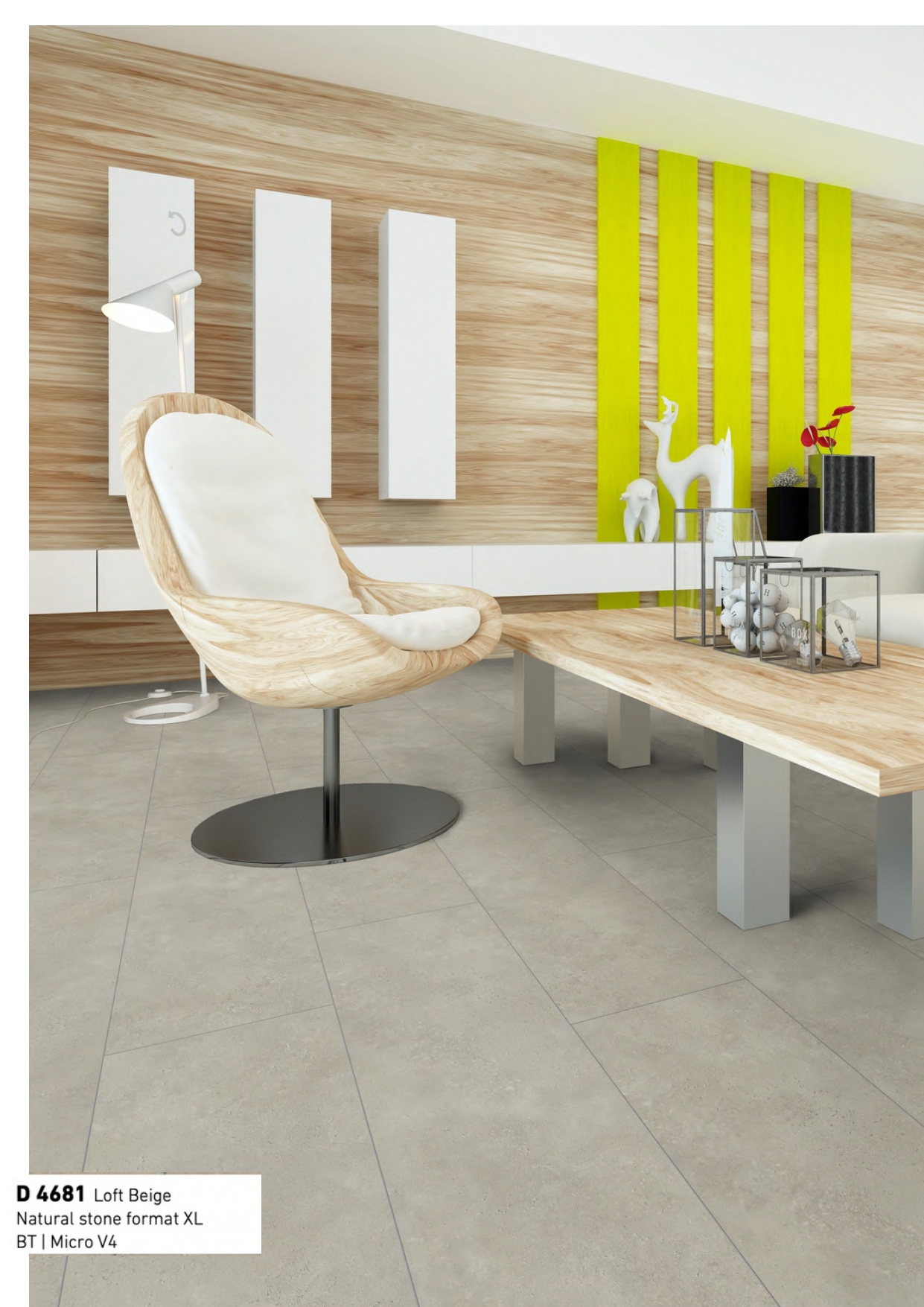 D4681  Loft Beige Natural Stone Format Kronotex Laminate Wooden Flooring