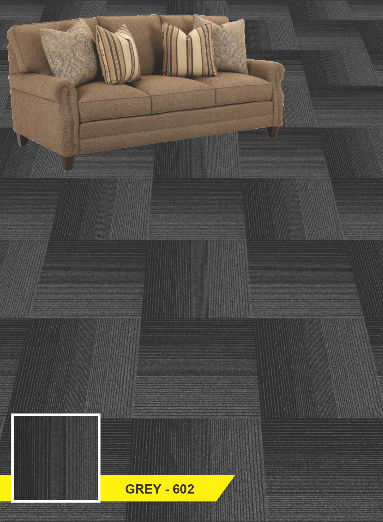 Orchid Carpet Tile Grey-602 | Durable and Stylish