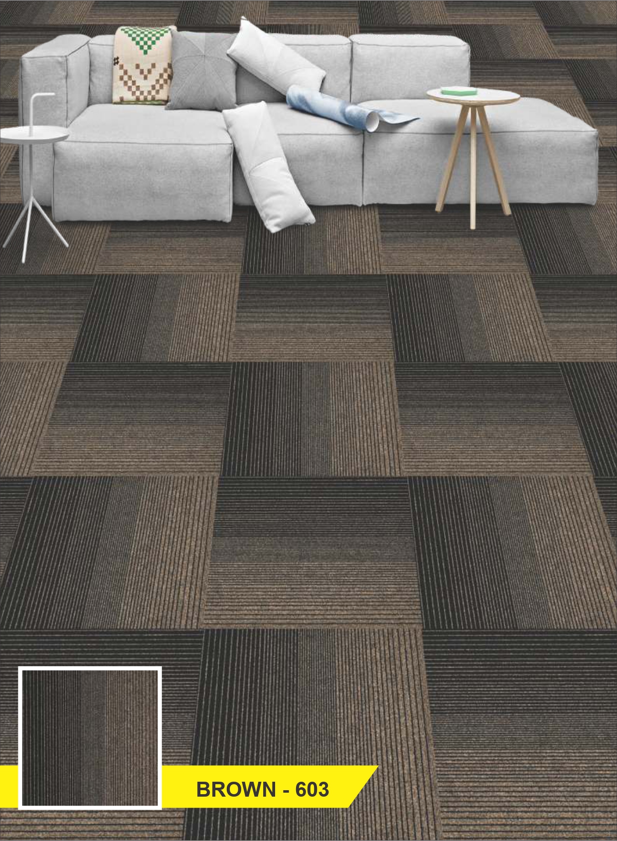 Orchid Carpet Tile Brown-603 – Premium Floor Solution