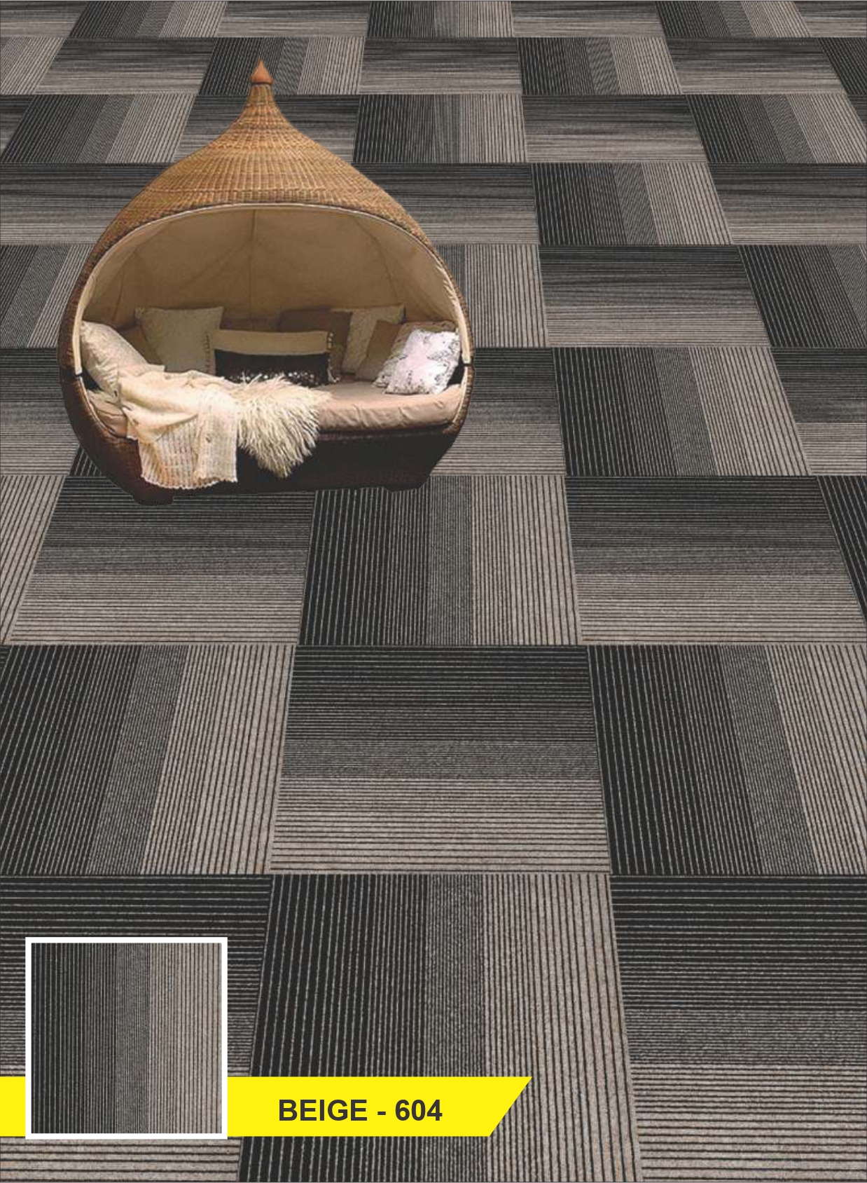 Orchid Carpet Tile Beige-604 | Durable & Stylish