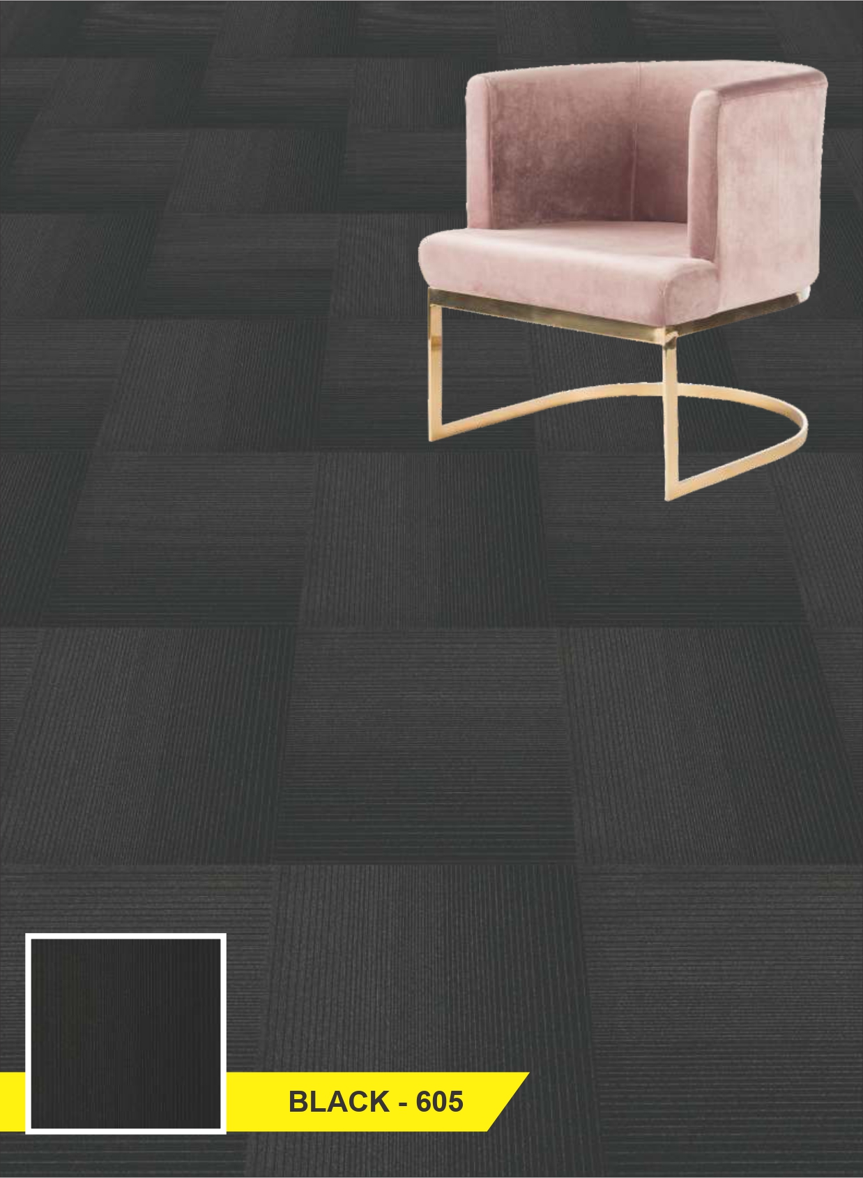 Orchid Carpet Tile Black-605