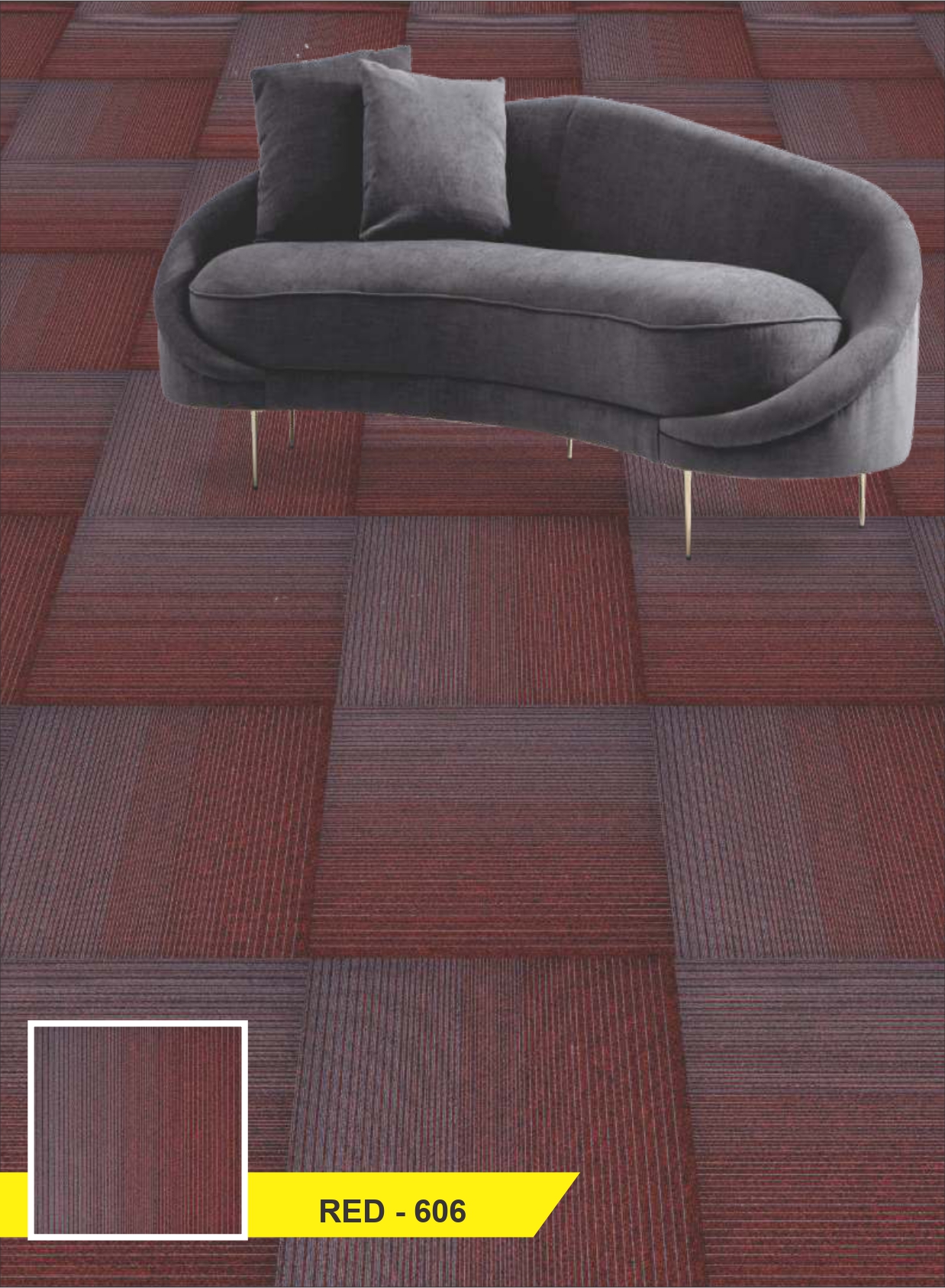 Orchid Carpet Tile Red-606 | Durable & Stylish