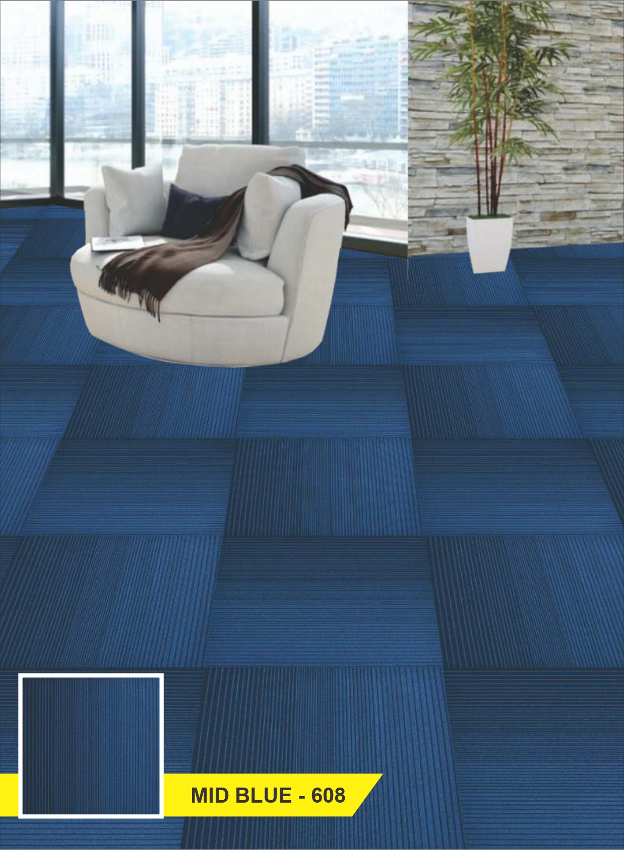 Orchid Carpet Tile Mid-Blue 608 – Durable & Stylish