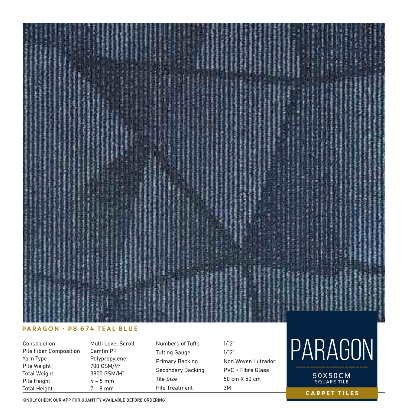 Paragon P-8 674 Teal Blue Carpet Tile – Divine Design