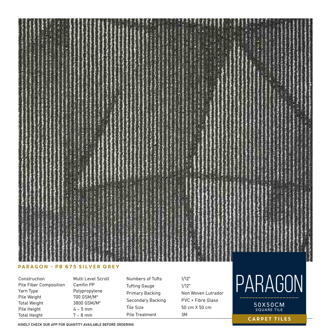 Paragon P-8 675 Silver Grey Carpet Tile – Divine Design