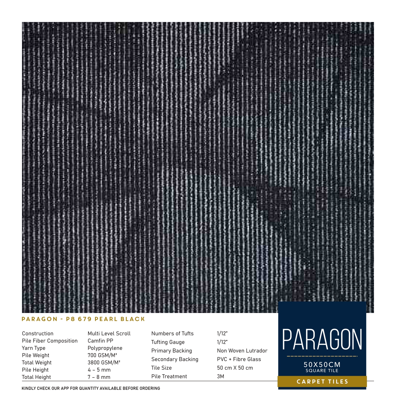 Paragon P-8 679 Pearl Black Carpet Tile – Divine Design