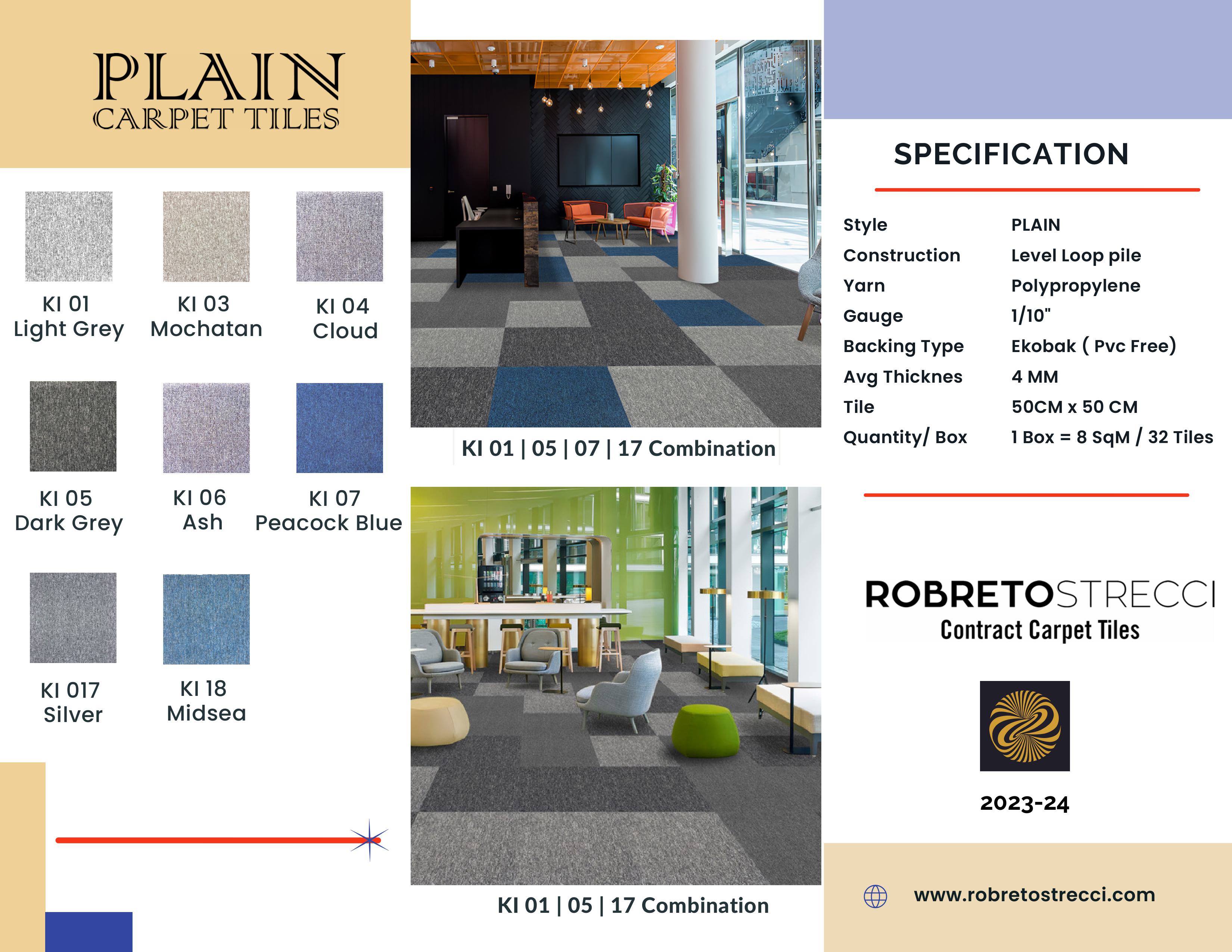 Plain Robreto Carpet Tile - Durable & Stylish