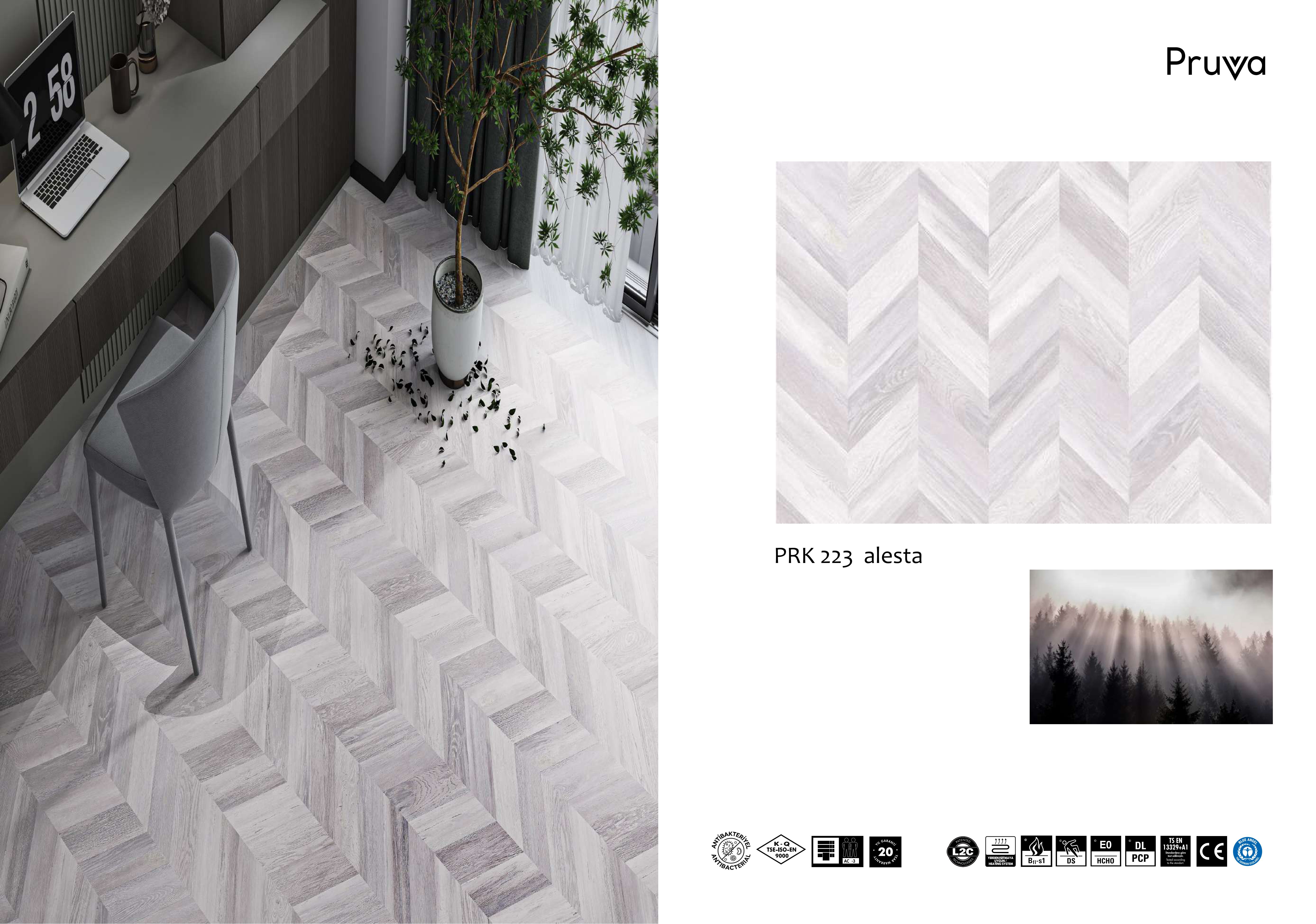 PRK223 ALESTA Chevron Herringbone Flooring - Stylish & Durable