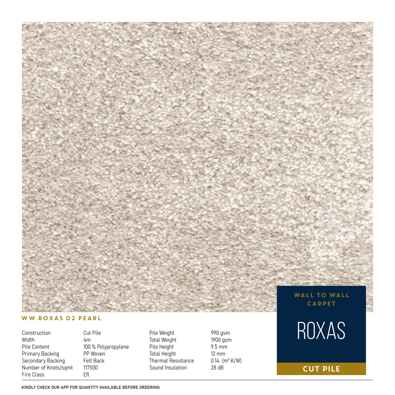 WW Roxas 02 Pearl Carpet Tile – Stylish & Durable