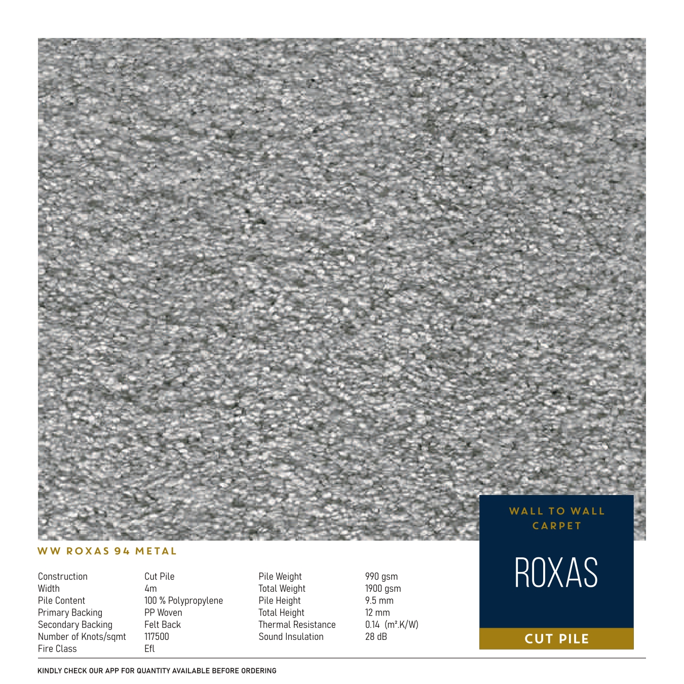 WW Roxas 94 Metal Carpet Tile – Stylish & Durable