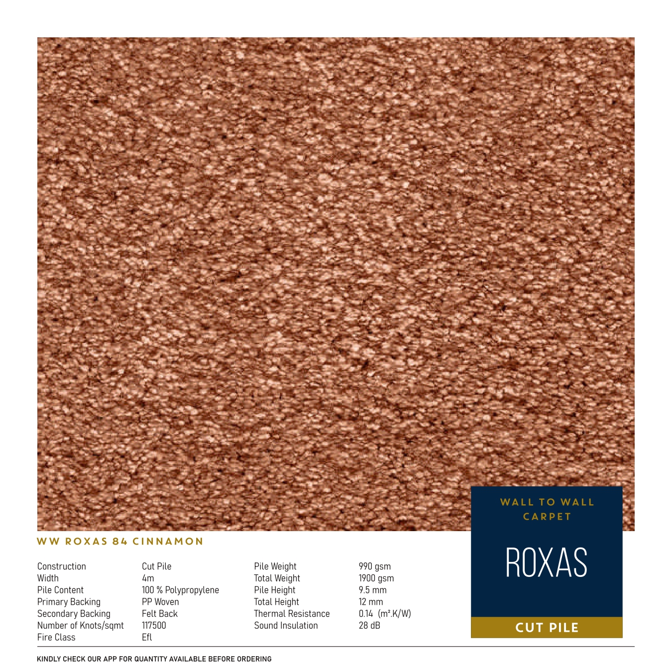 WW Roxas 84 Cinnamon Carpet Tile – Stylish & Durable