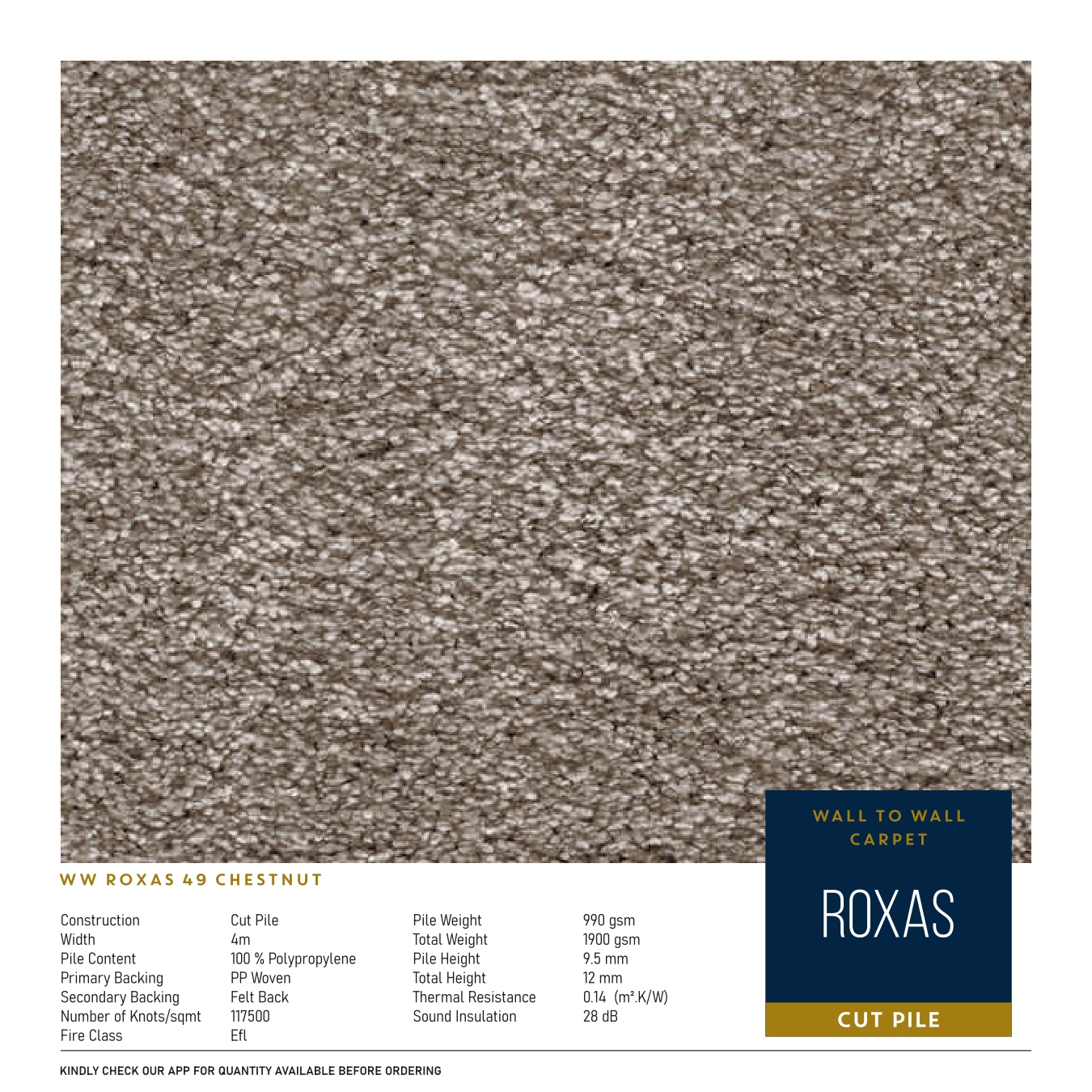 WW Roxas 49 Chestnut Carpet Tile – Stylish & Durable