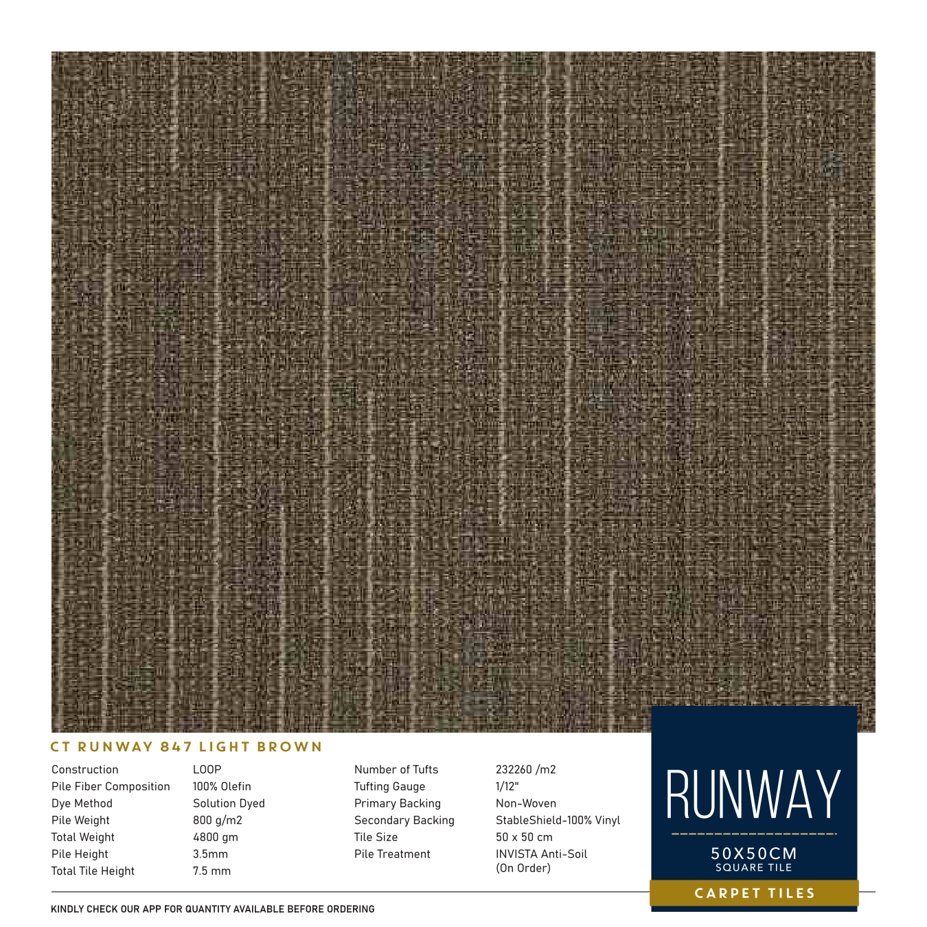 Runway 847 Light Brown Carpet Tile – Divine Design